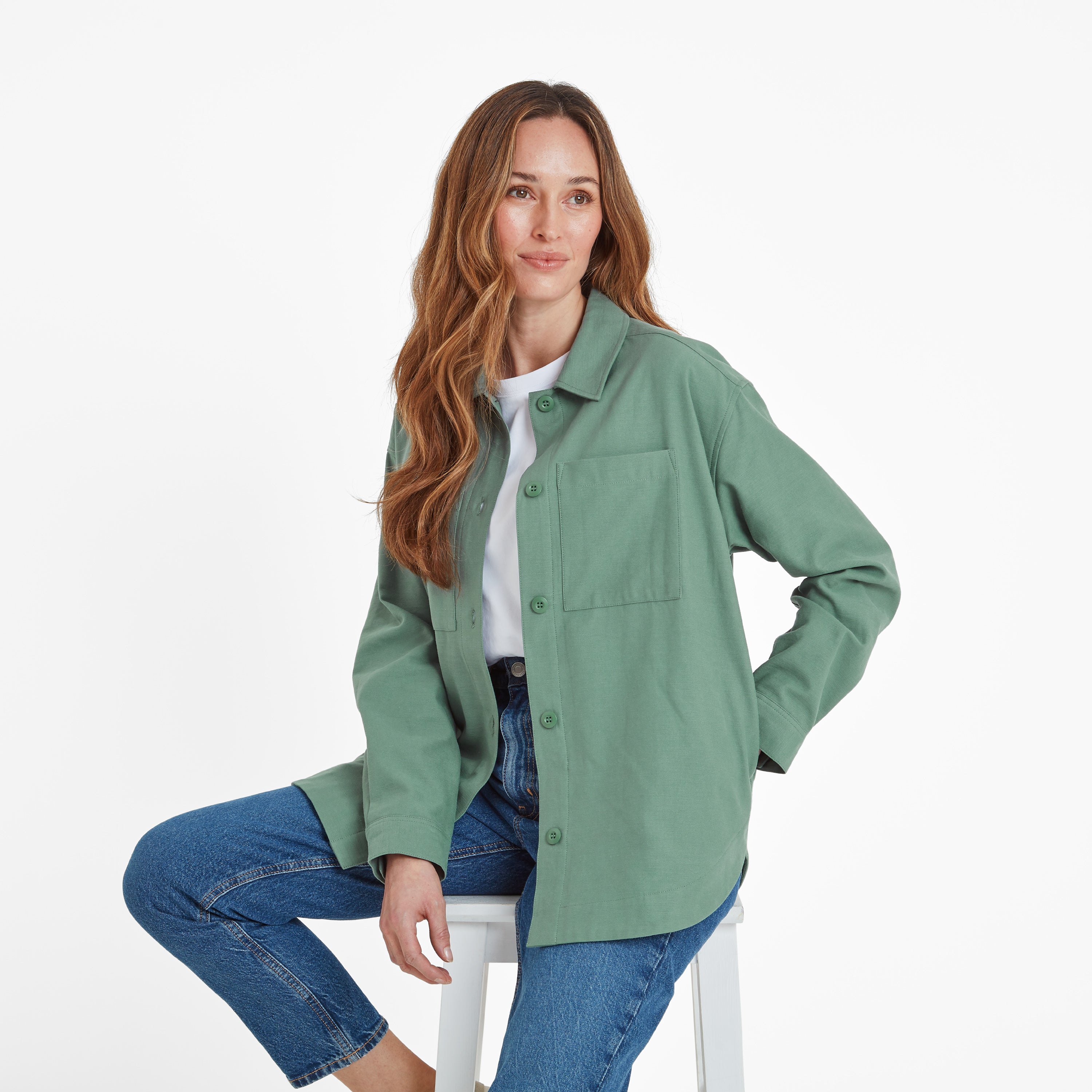 Risna Womens Shacket - Light Forest - Image 4