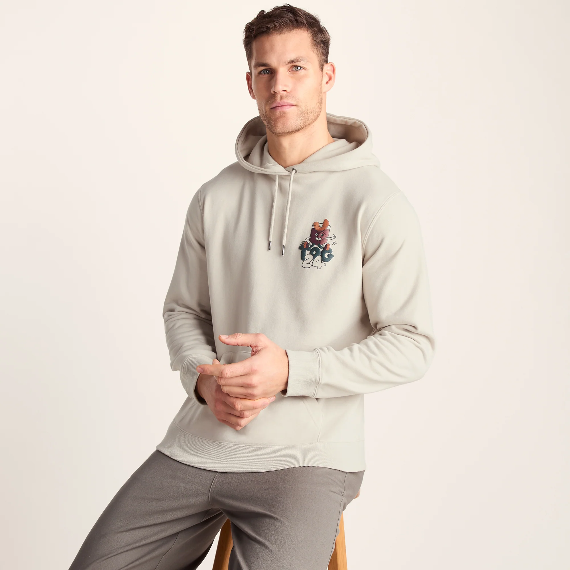 Riverton Mens Relaxed Fit Supersoft Hattie Clark Hoody - Warm Cloud - Image 4