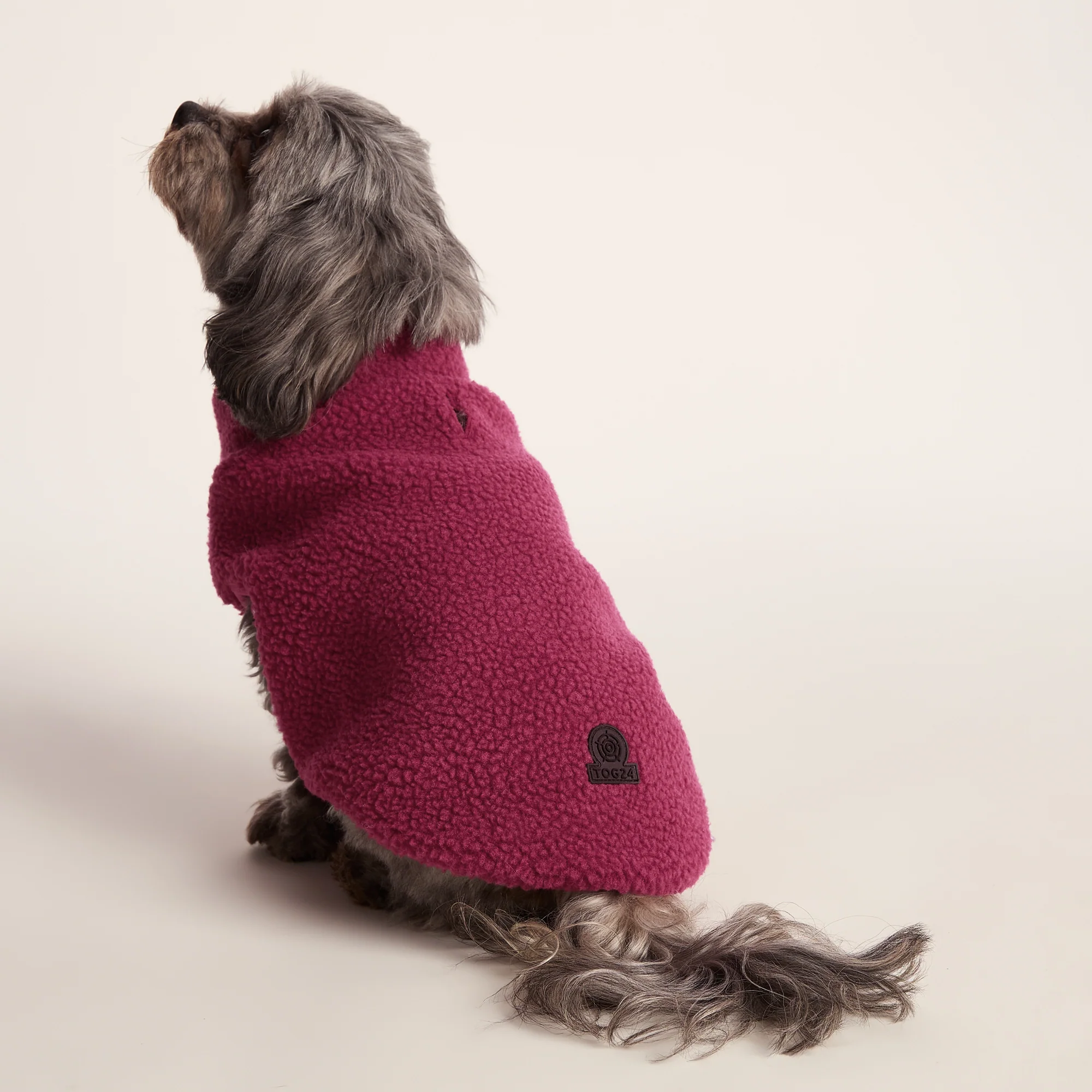 Rover Sherpa Dog Coat XS - Washed Burgundy - Image 2
