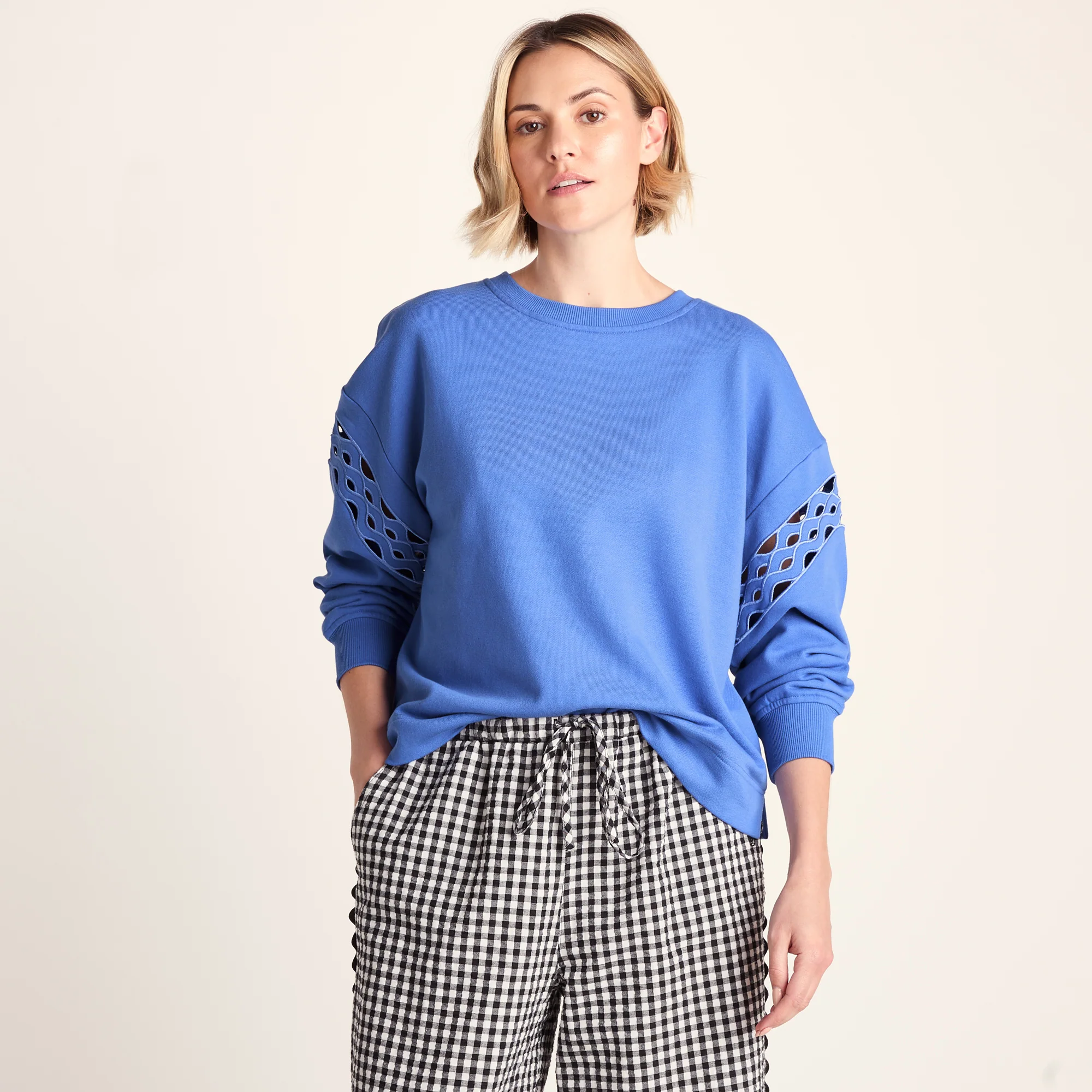 Samara Womens Relaxed Fit Supersoft Sweat - Cornflower Blue