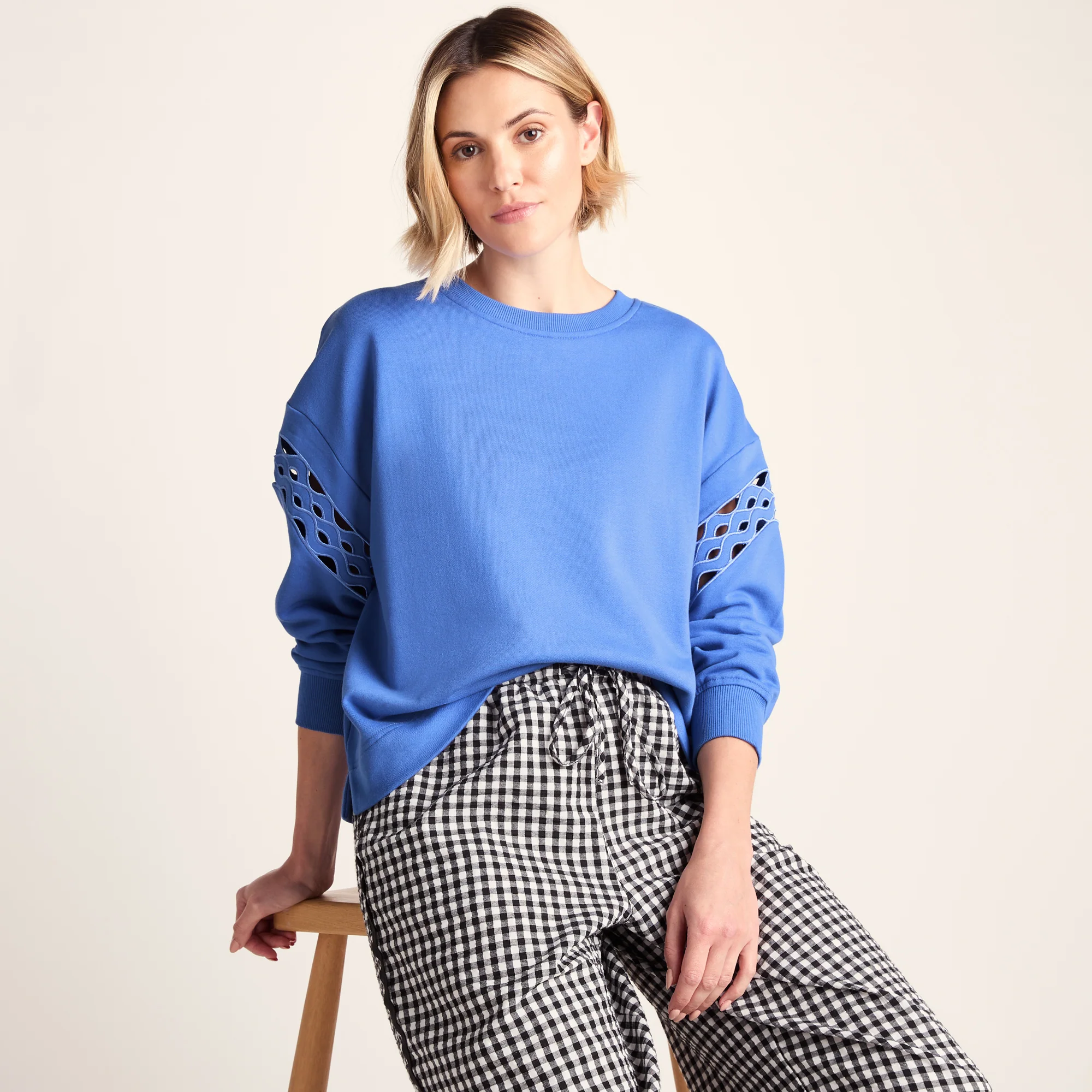 Samara Womens Relaxed Fit Supersoft Sweat - Cornflower Blue - Image 4