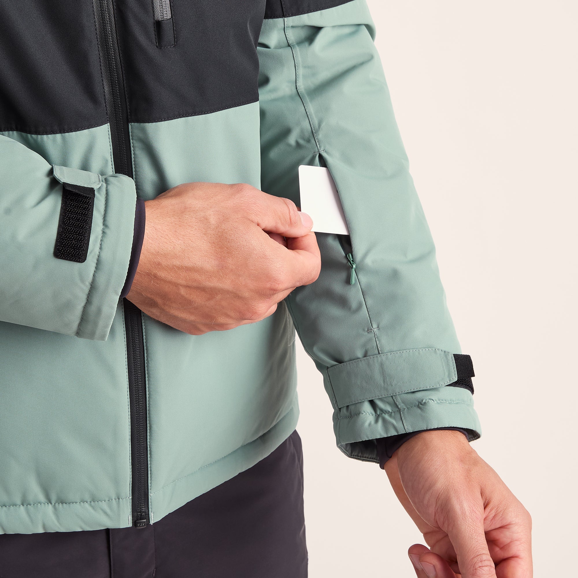 Samoens Mens Waterproof Ski Jacket - Steel Teal/Black - Image 13
