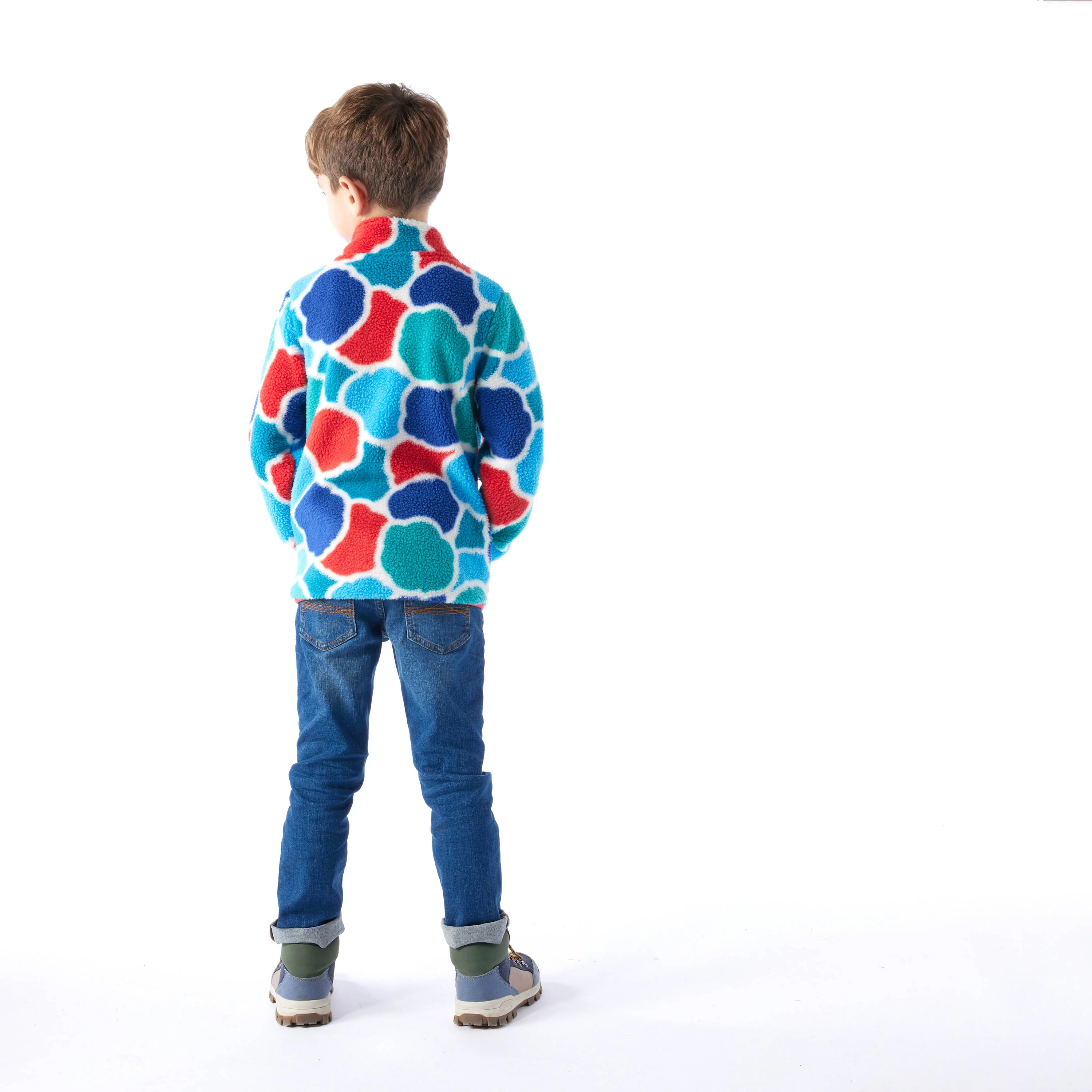 Sardi Kids Shaun the Sheep Sherpa Jacket - Space Blue Sheep Print - Image 2