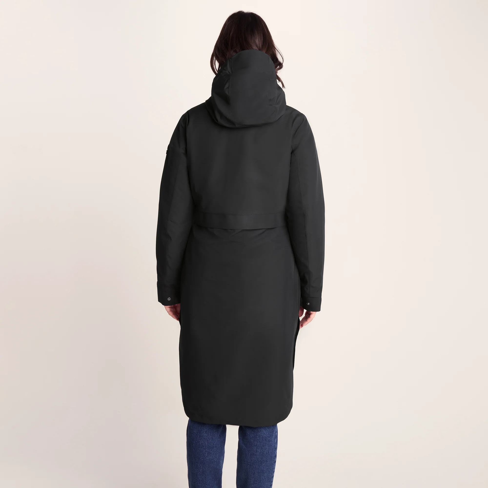 Saunter Womens Long Waterproof Jacket - Black - Image 3