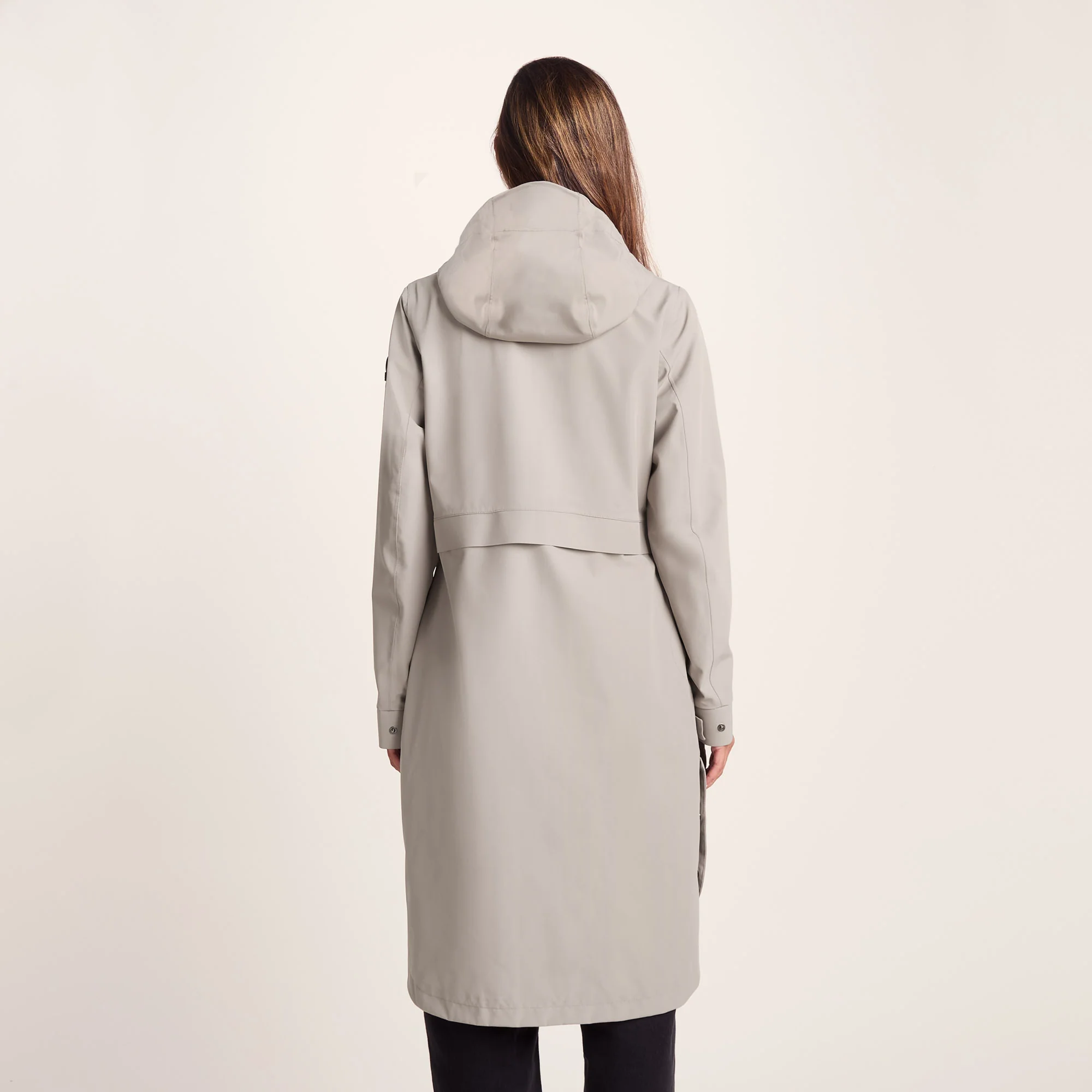 Saunter Womens Long Waterproof Jacket - Dark Taupe - Image 4