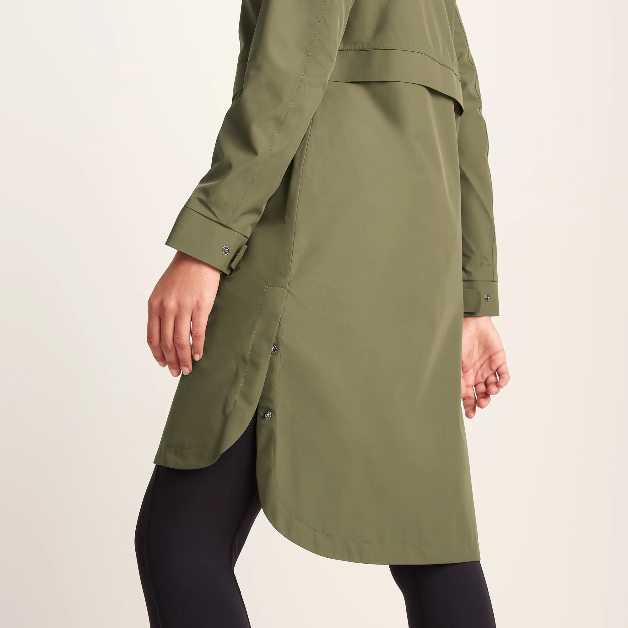 Saunter Womens Long Waterproof Jacket - Khaki - Image 4
