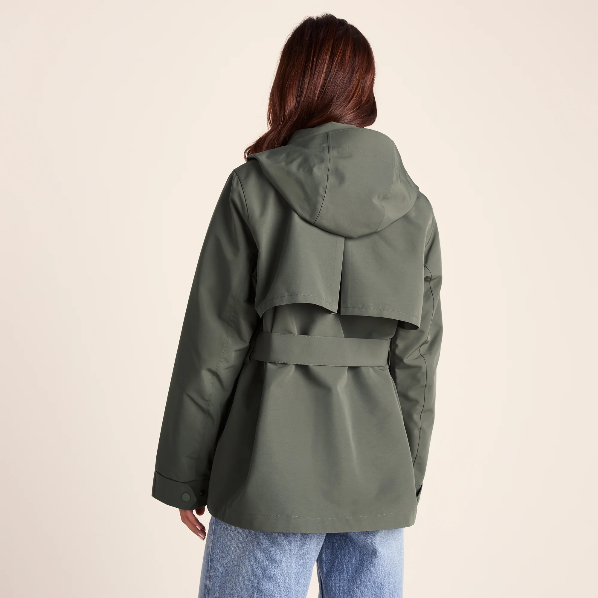 Shea Womens Waterproof Trench Coat - Pale Khaki - Image 3