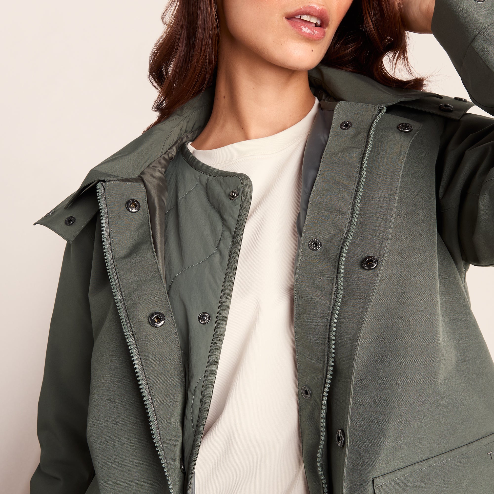 Shea Womens Waterproof Trench Coat - Pale Khaki - Image 6