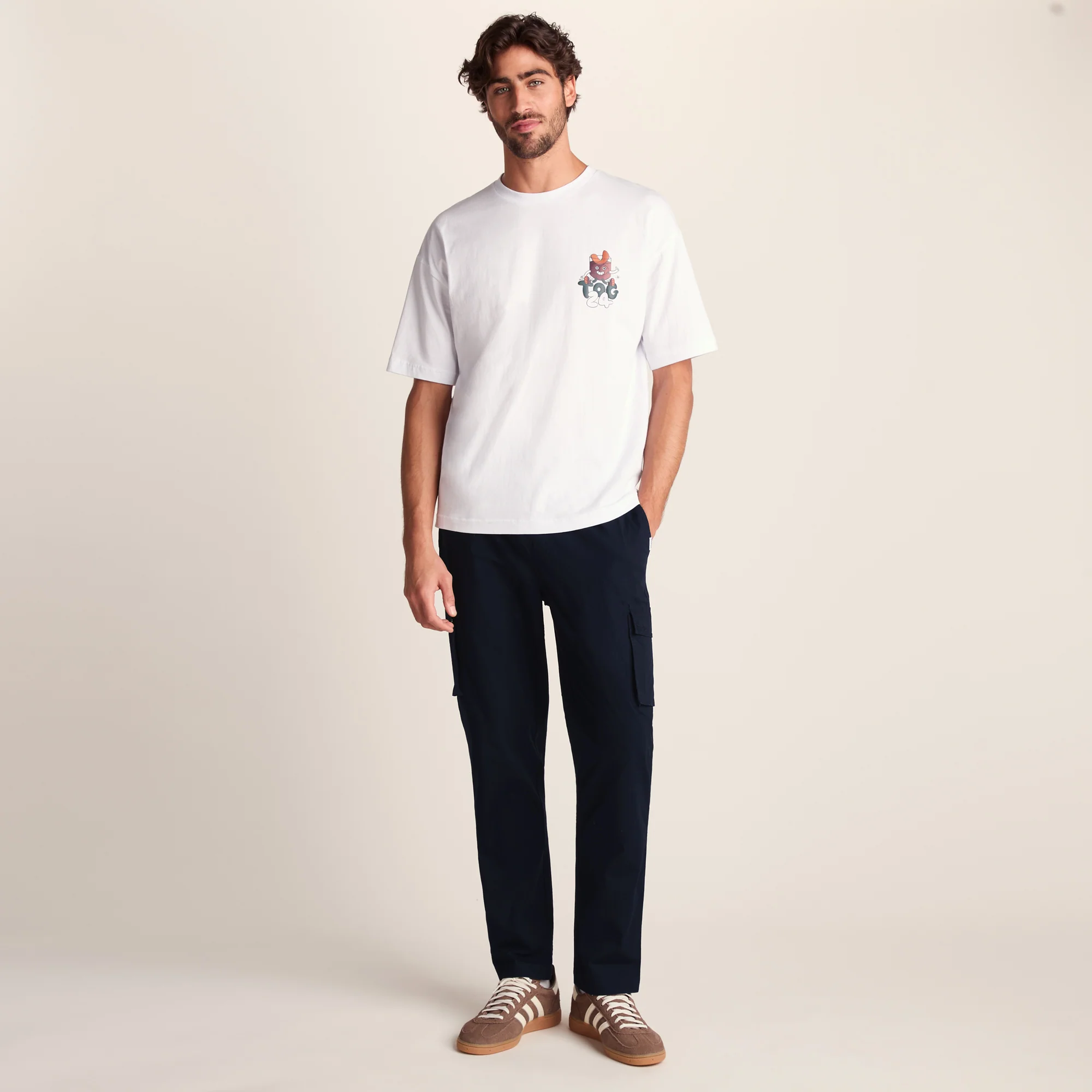 Silas Mens Cargo Trousers - Dark Indigo - Image 2