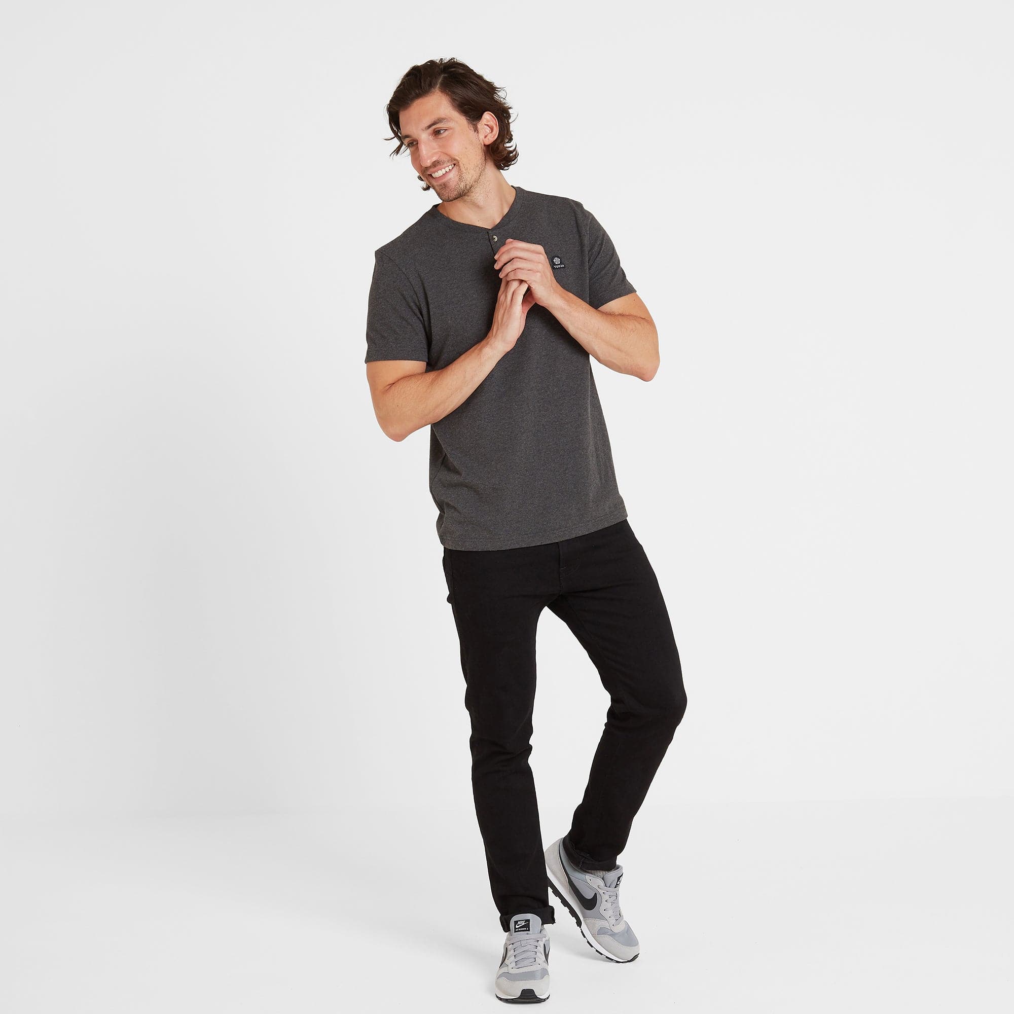 Skell Mens T-Shirt - Dark Grey Marl - Image 2