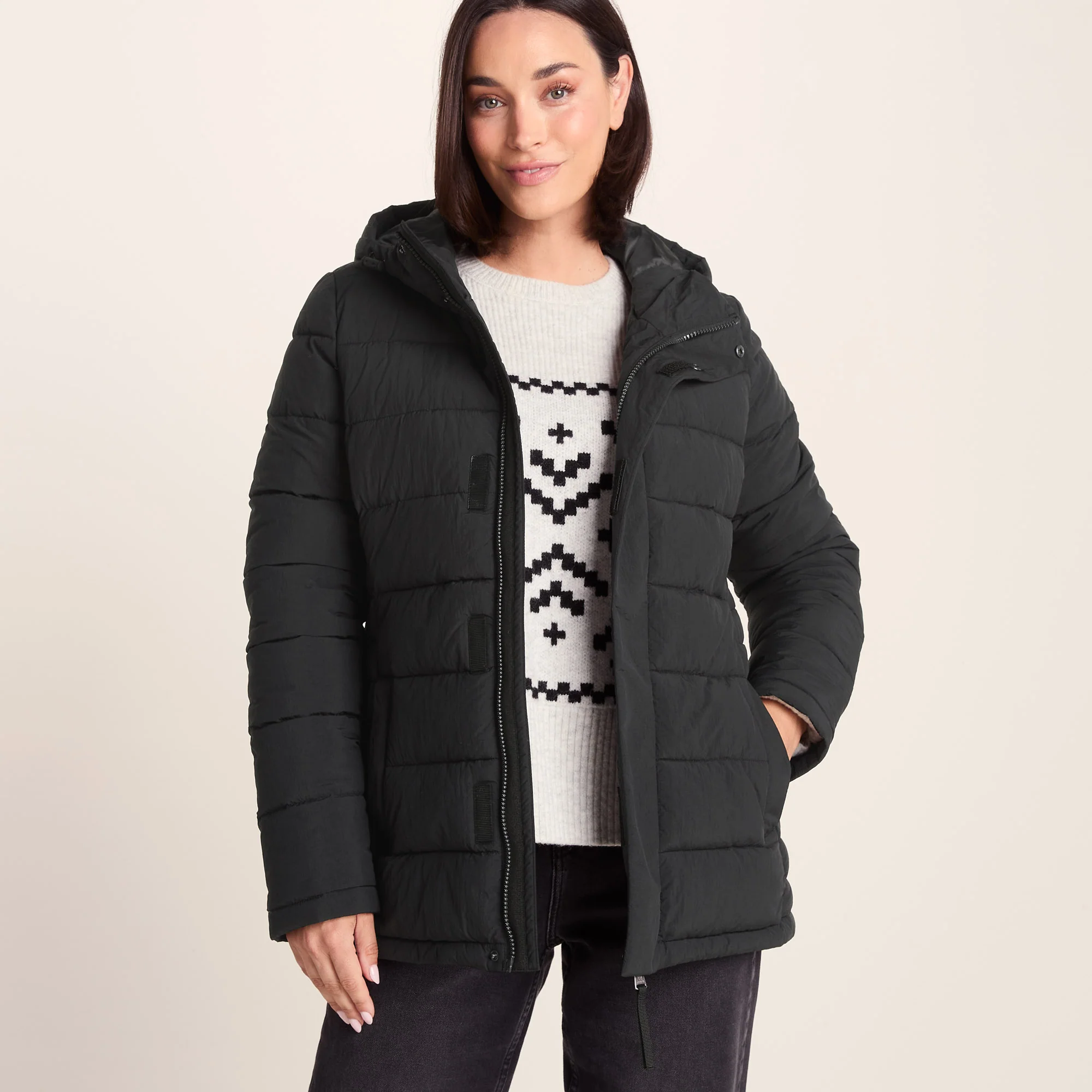 Sleight Womens Short Insulated Parka - Black