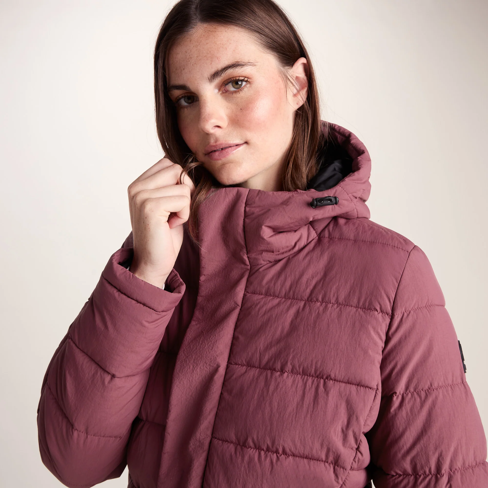 Sleight Womens Short Insulated Parka - Burgundy - Image 6