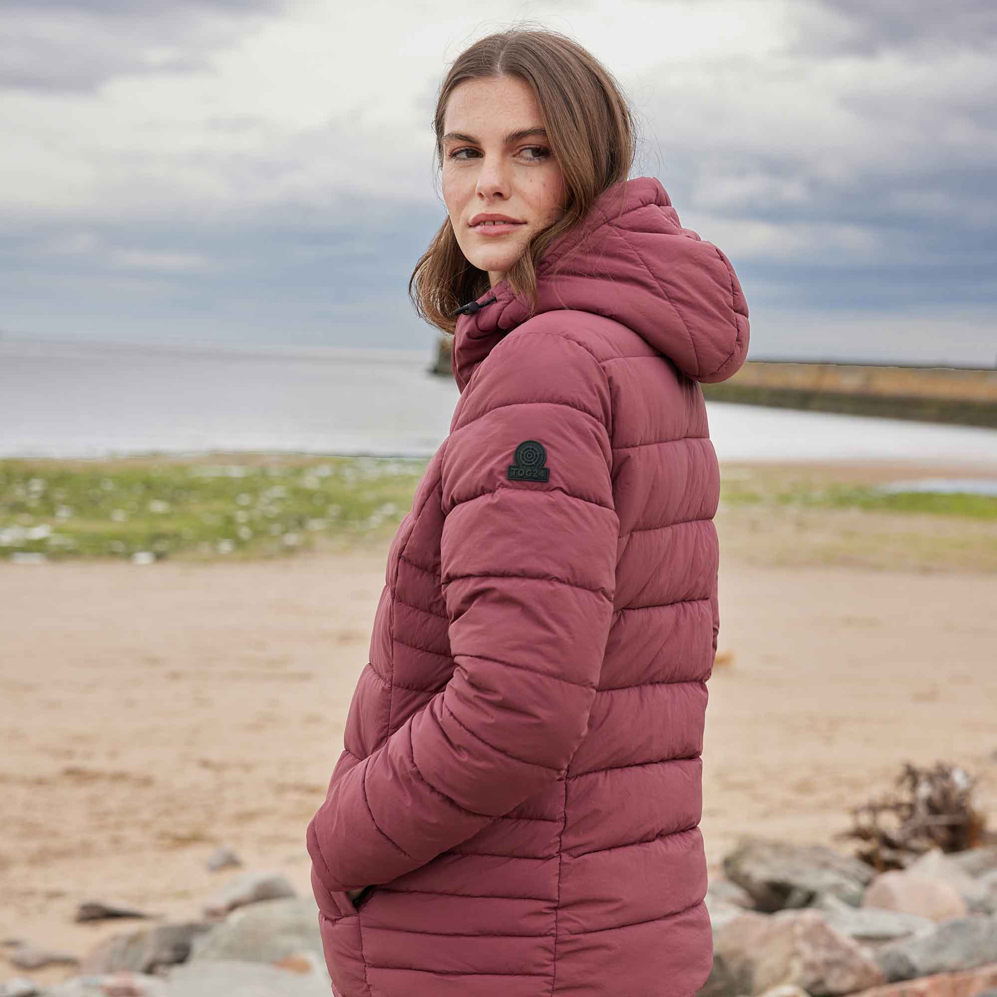 Sleight Womens Short Insulated Parka - Burgundy - Image 8