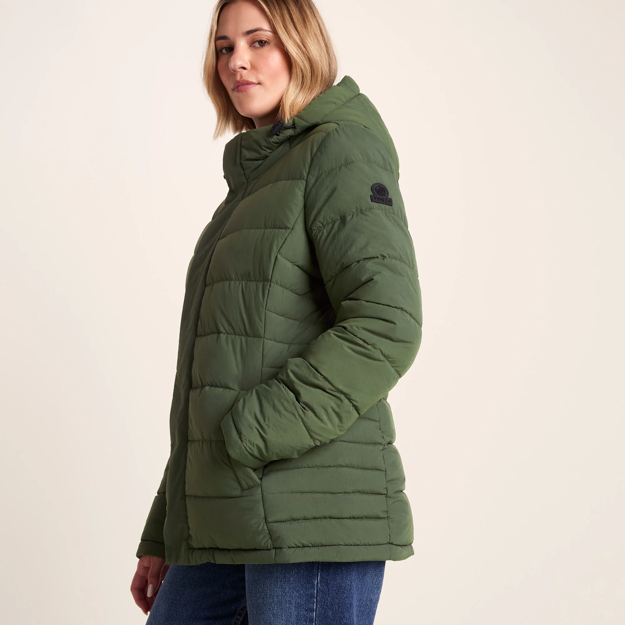 Sleight Womens Short Insulated Parka - Dark Green - Image 5