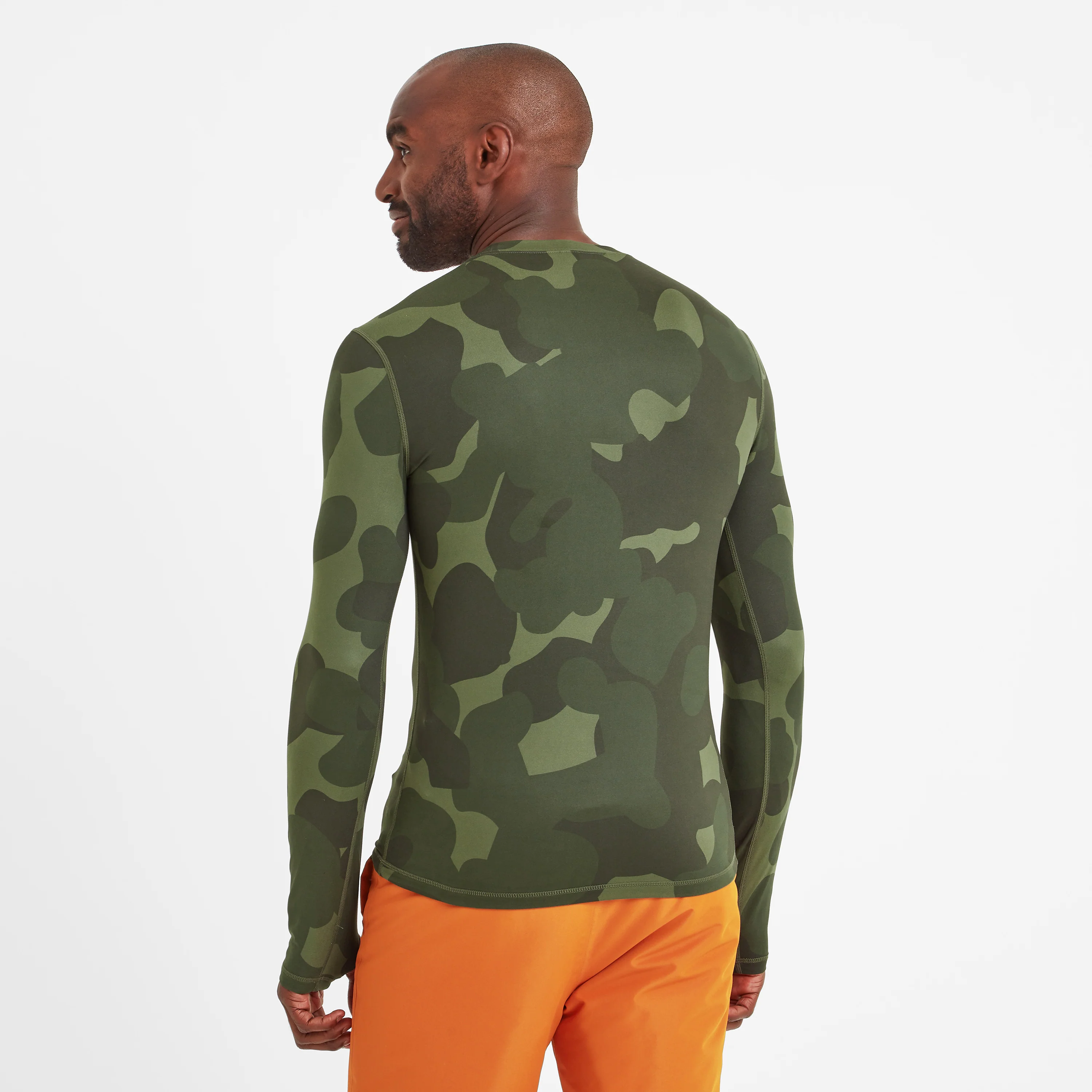 Snowdon Mens Thermal Crew Neck Base Layer - Khaki Pixelated Camo - Image 3