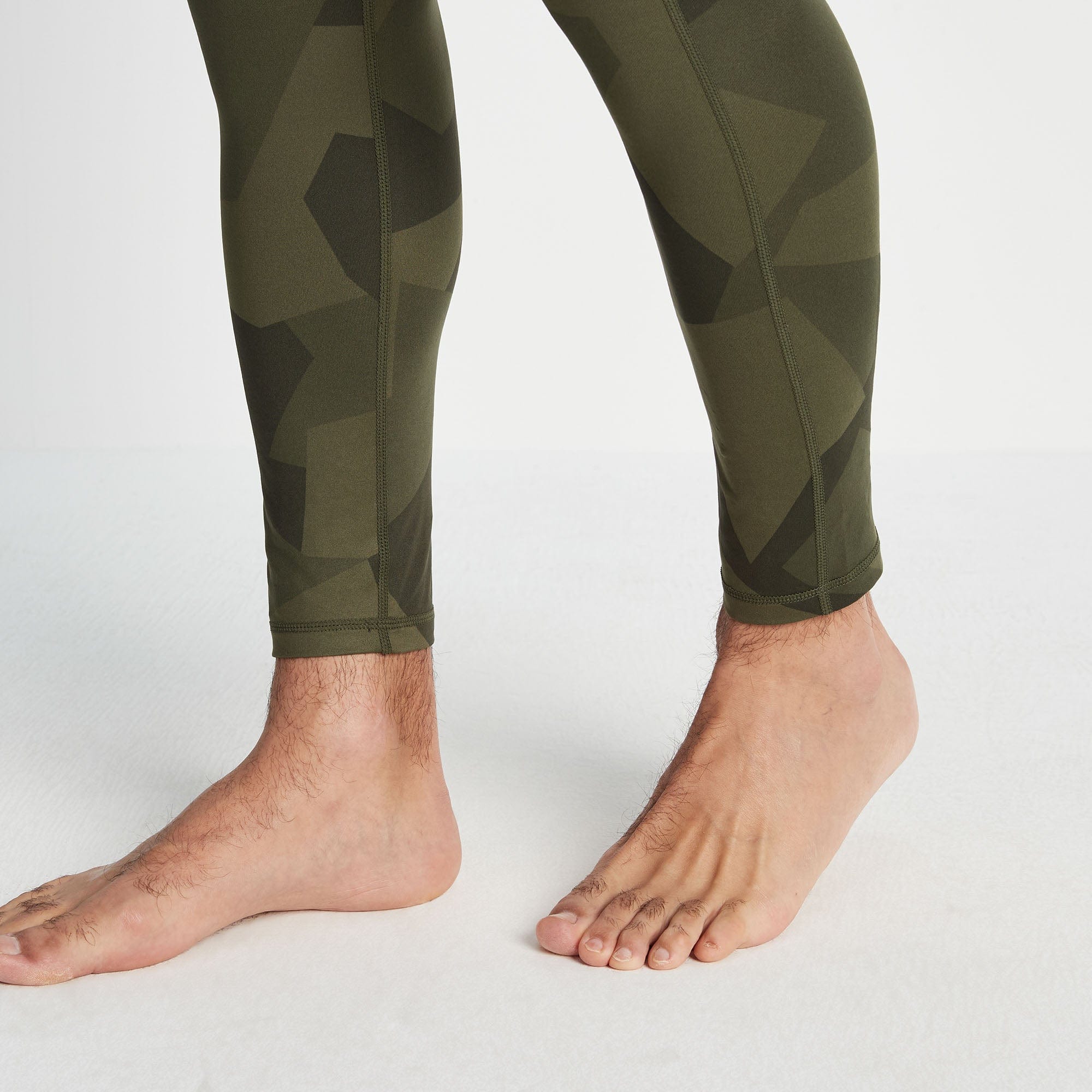 Snowdon Mens Thermal Base Layer Leggings - Khaki Camo Print - Image 4