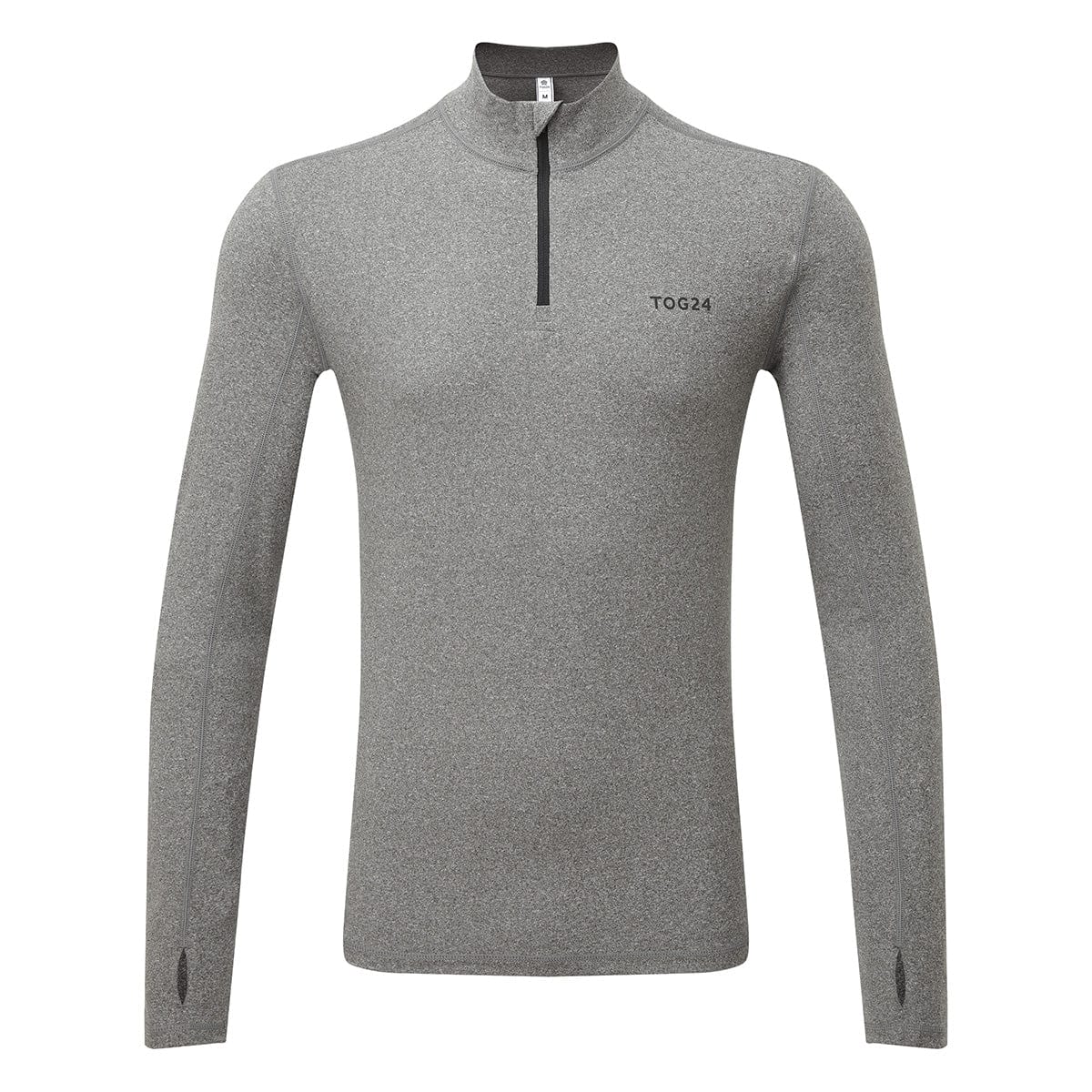 Snowdon Mens Thermal Quarter Zip Base Layer - Grey Marl - Image 3