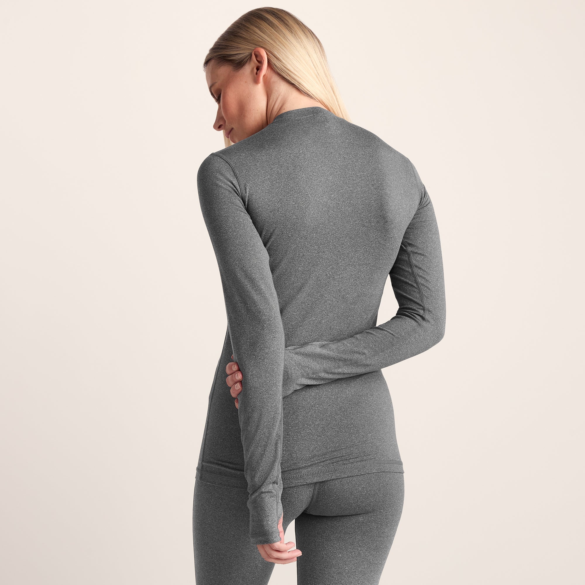 Snowdon Womens Thermal Crew Neck Base Layer - Grey Marl - Image 3