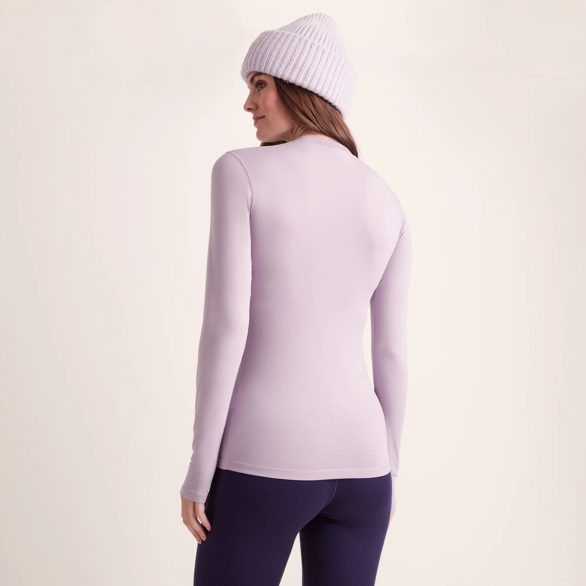 Snowdon Womens Thermal Crew Neck Base Layer - Lavender Grey - Image 4