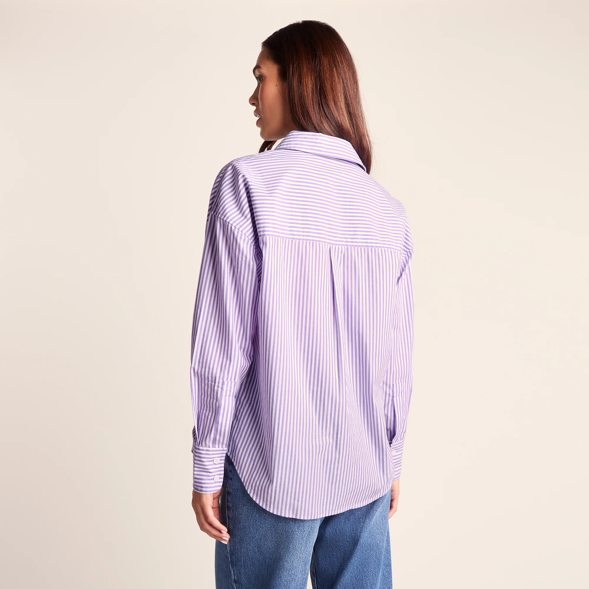 Sofia Womens Long Sleeve Oversized Shirt - Lilac Blossom - Image 3