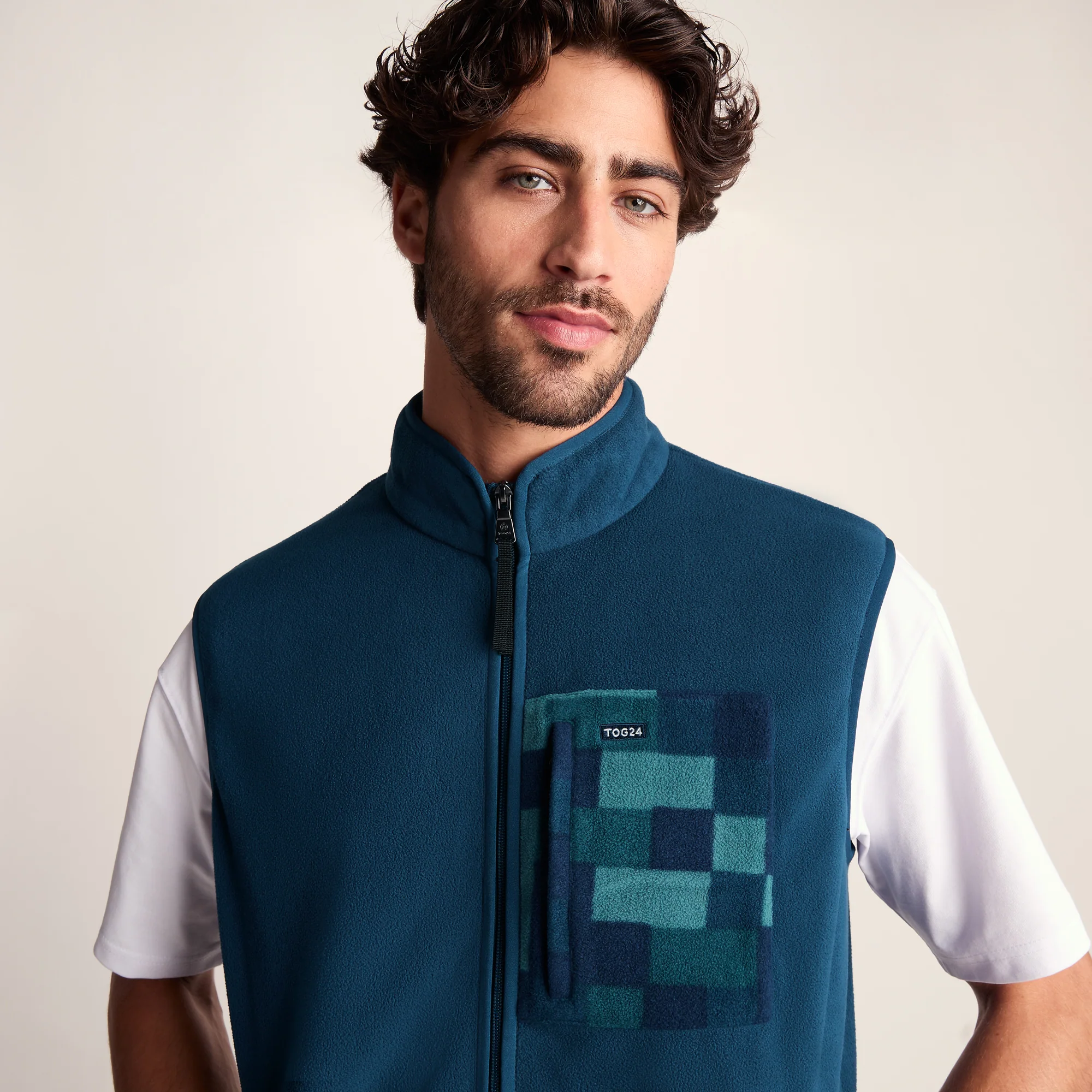 Stark Mens Relaxed Fit Microfleece Gilet - Inky Blue - Image 5