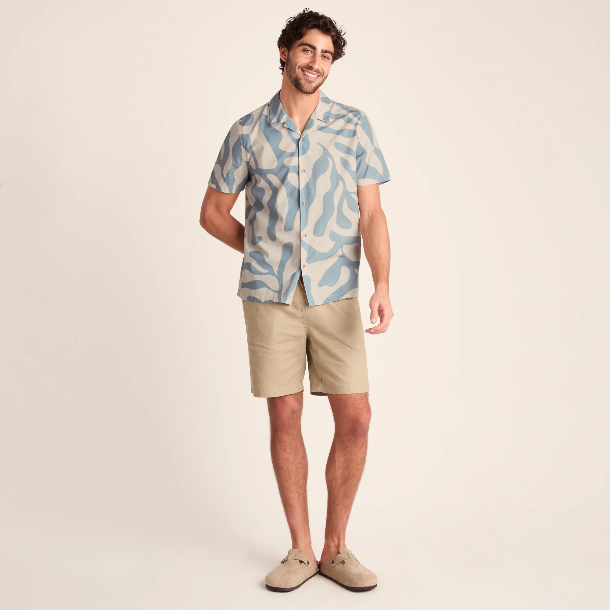 Strichen Mens Short Sleeve 100% Cotton Supersoft Shirt - Summer Sky - Image 2