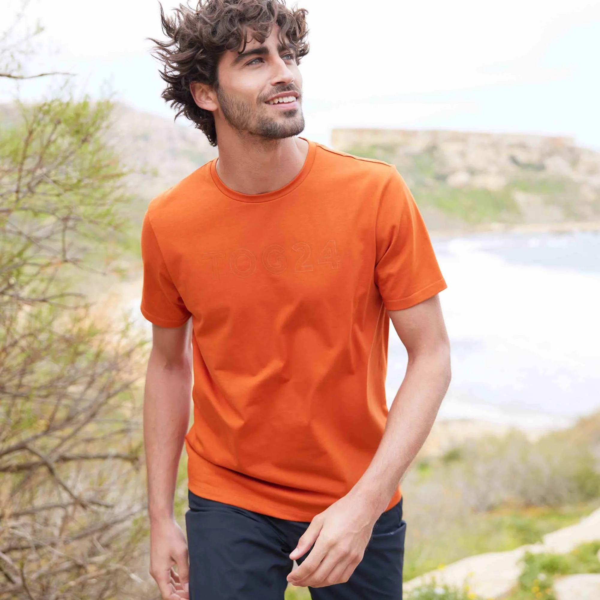Talen Mens Short Sleeve Performance T-Shirt - Dark Orange