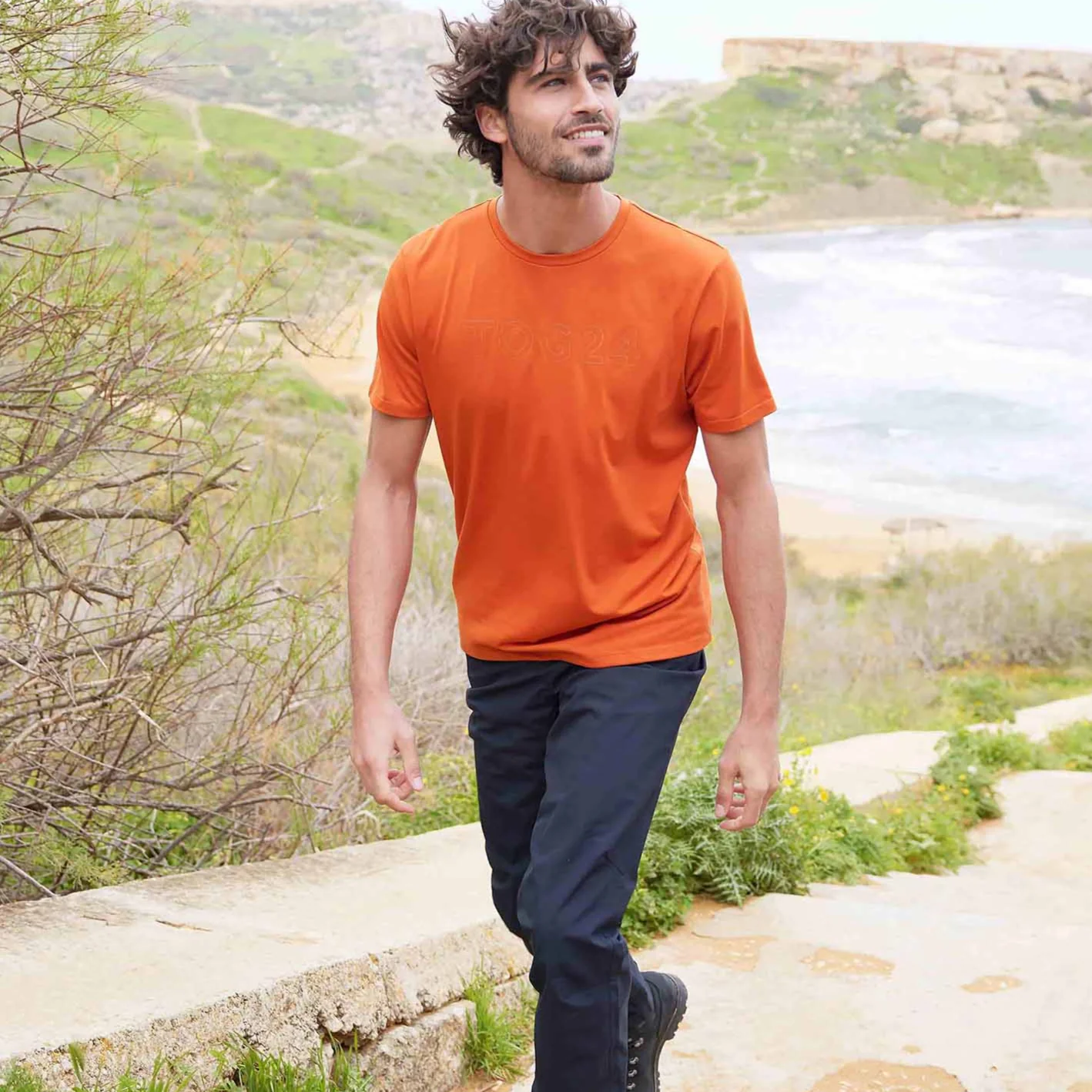 Talen Mens Short Sleeve Performance T-Shirt - Dark Orange - Image 4