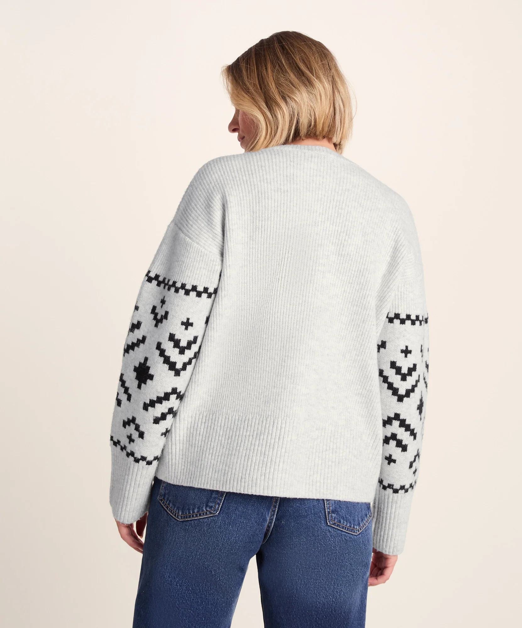 Tamara Womens Chunky Knitted Jumper - Ice Grey Marl - Image 6