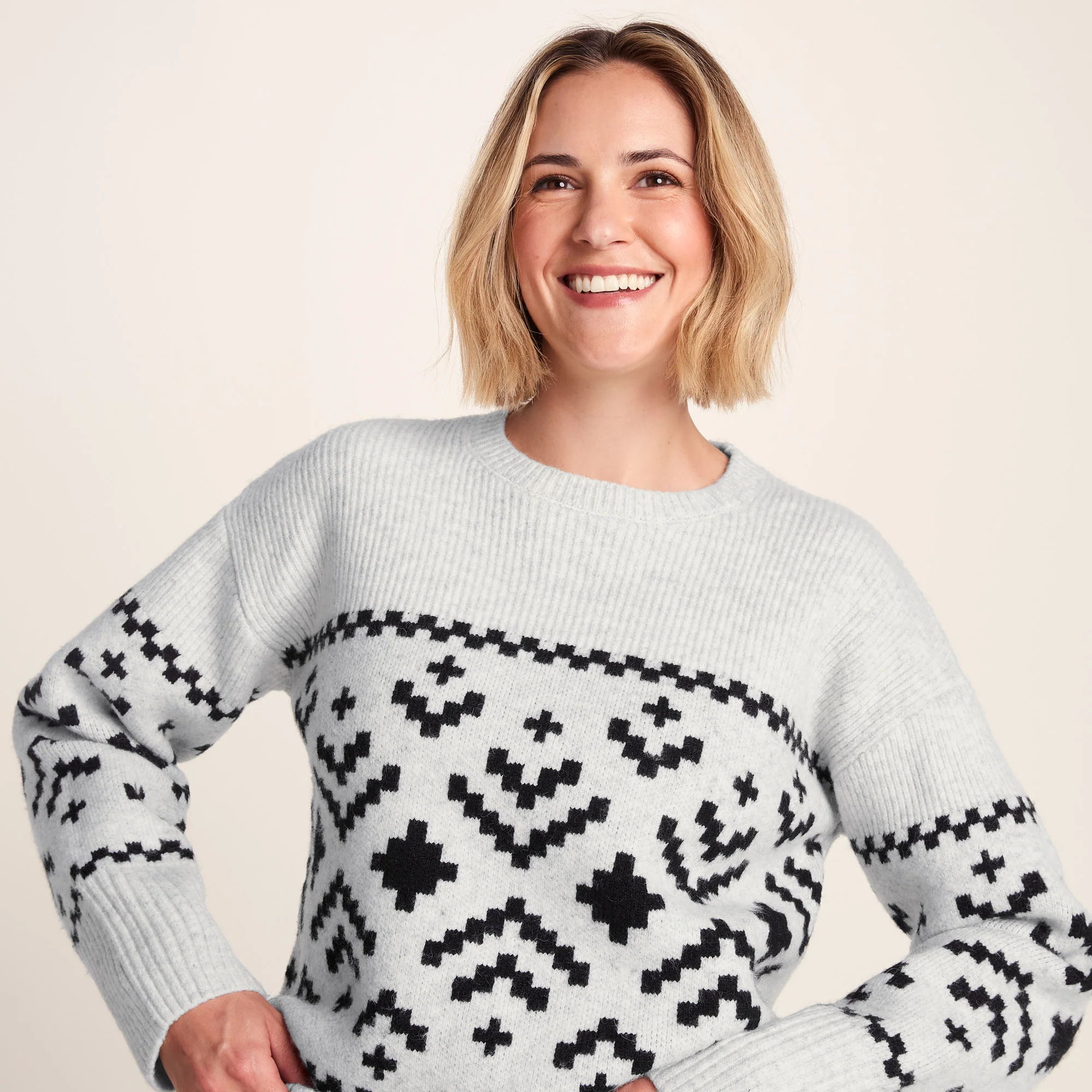 Tamara Womens Chunky Knitted Jumper - Ice Grey Marl - Image 7