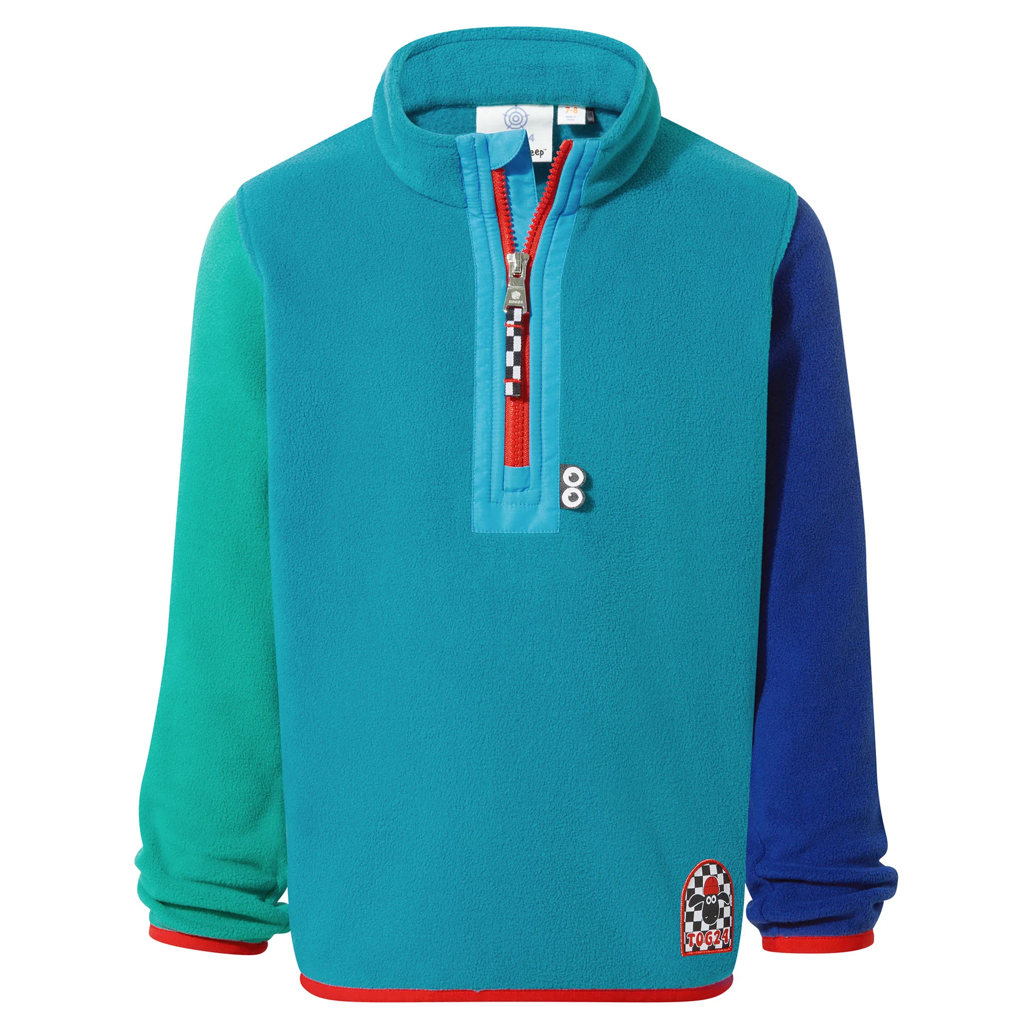 Texel Kids Shaun the Sheep Fleece Zip Neck - Ocean Blue - Image 5
