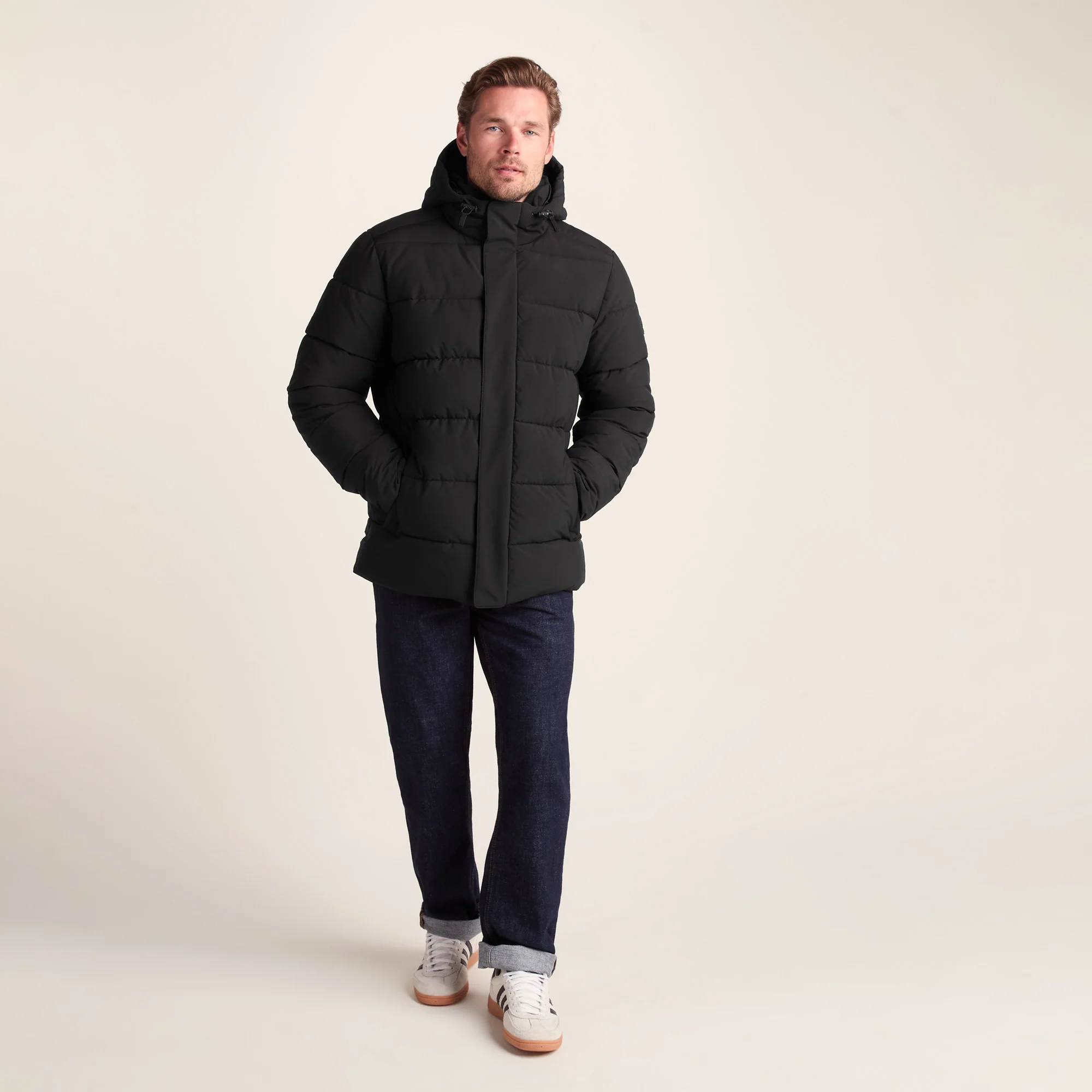 Tunnard Mens Short Shower Resistant Insulated Jacket - Black - Image 6