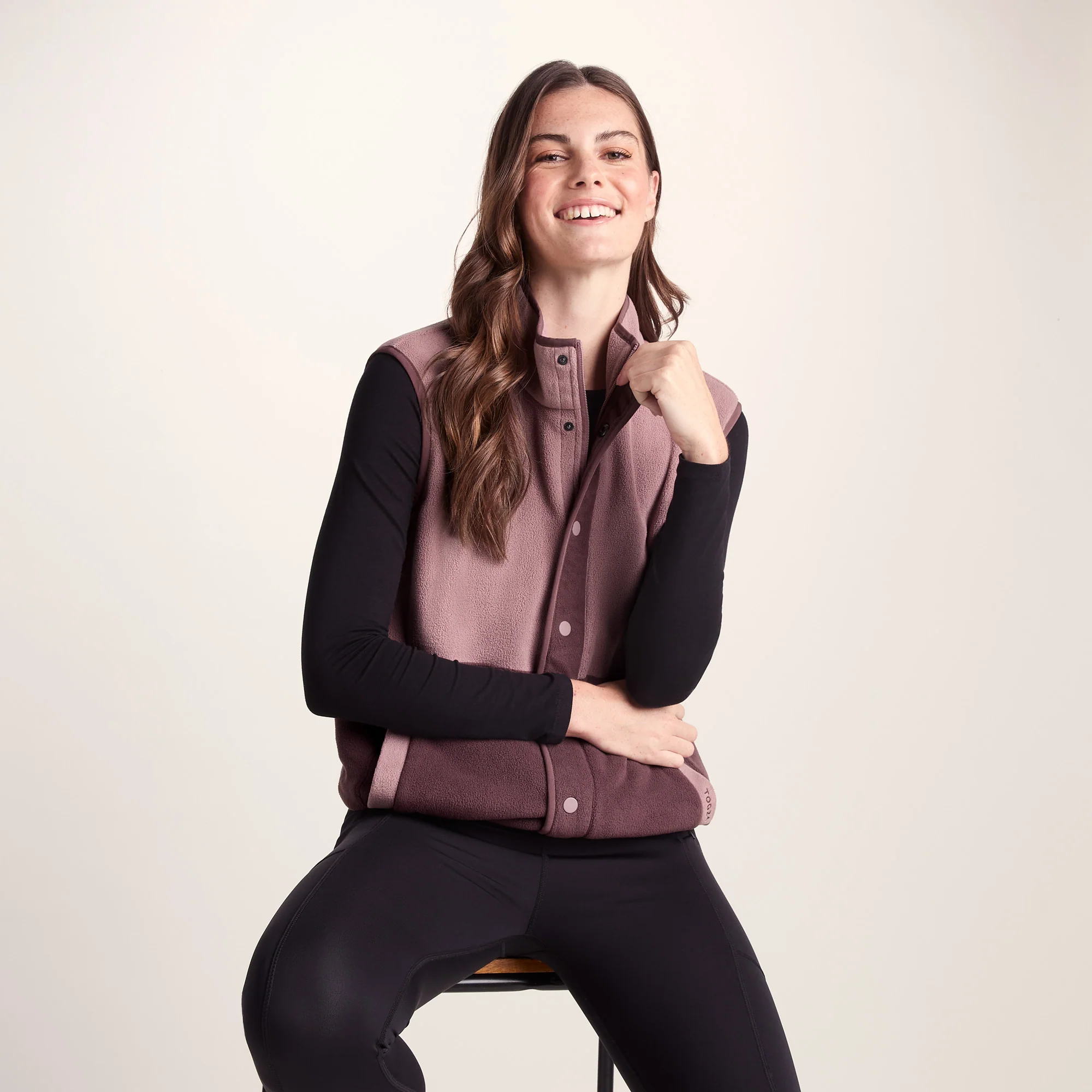Tunston Womens Relaxed Fit Microfleece Gilet - Mauve/Dark Mauve - Image 5