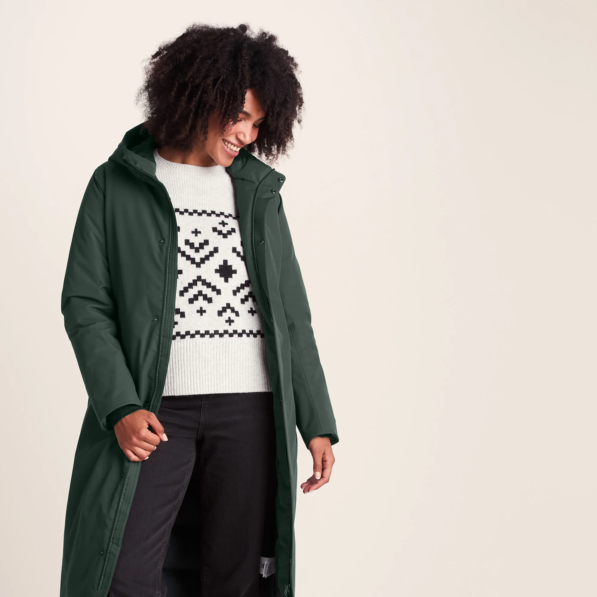 Uma Womens Waterproof Down Insulated Parka - Racing Green - Image 3