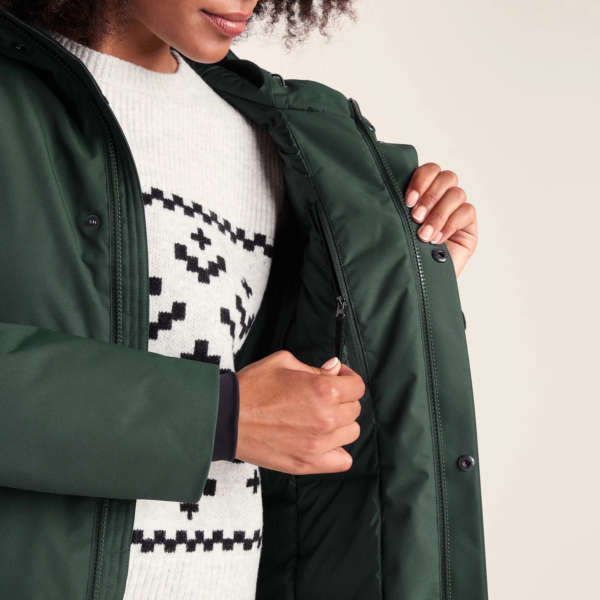 Uma Womens Waterproof Down Insulated Parka - Racing Green - Image 5