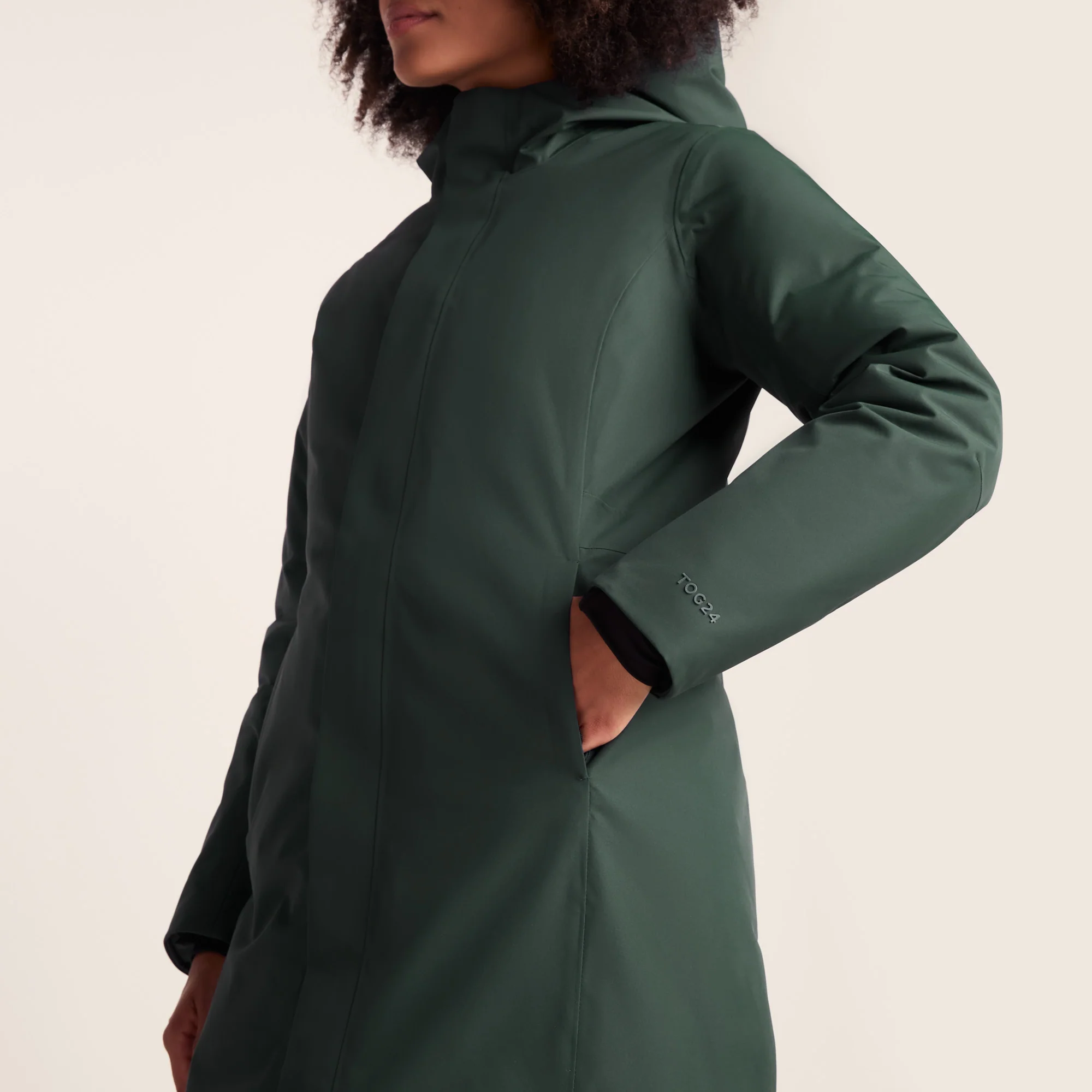 Uma Womens Waterproof Down Insulated Parka - Racing Green - Image 6