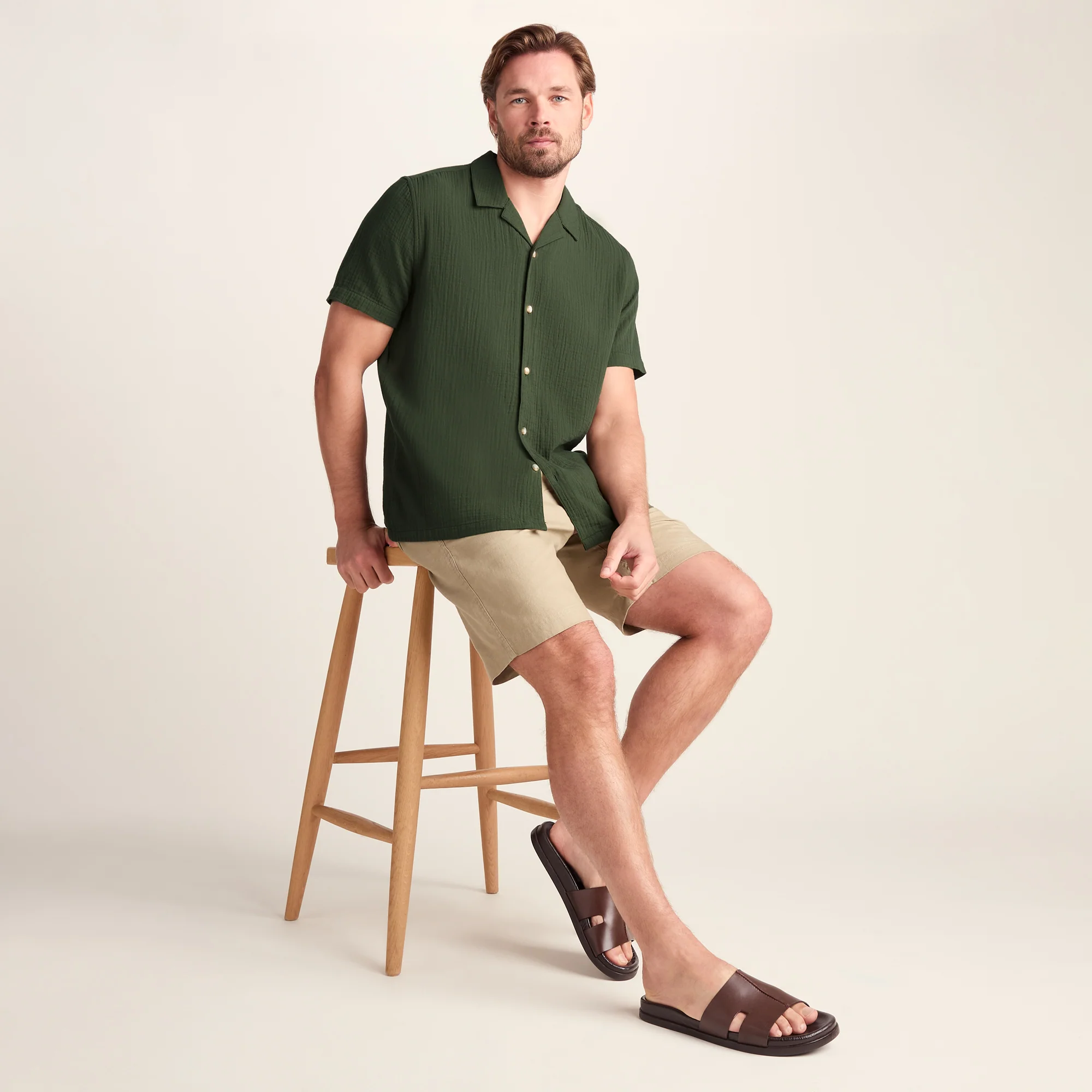 Valtos Mens Short Sleeve Supersoft Shirt - Forage Green - Image 4