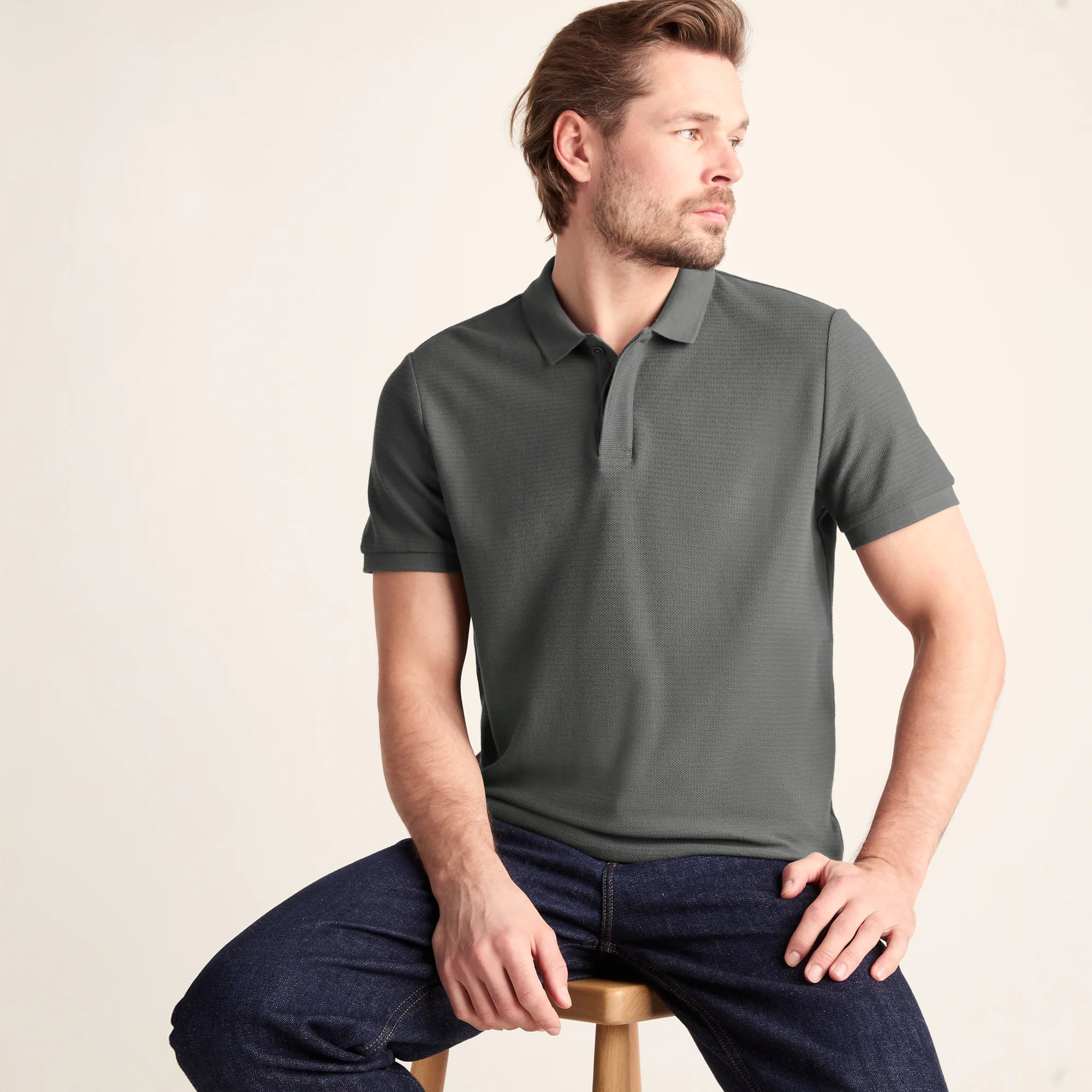 Varris Mens 100% Cotton Supersoft Polo Shirt - Deep Slate - Image 4