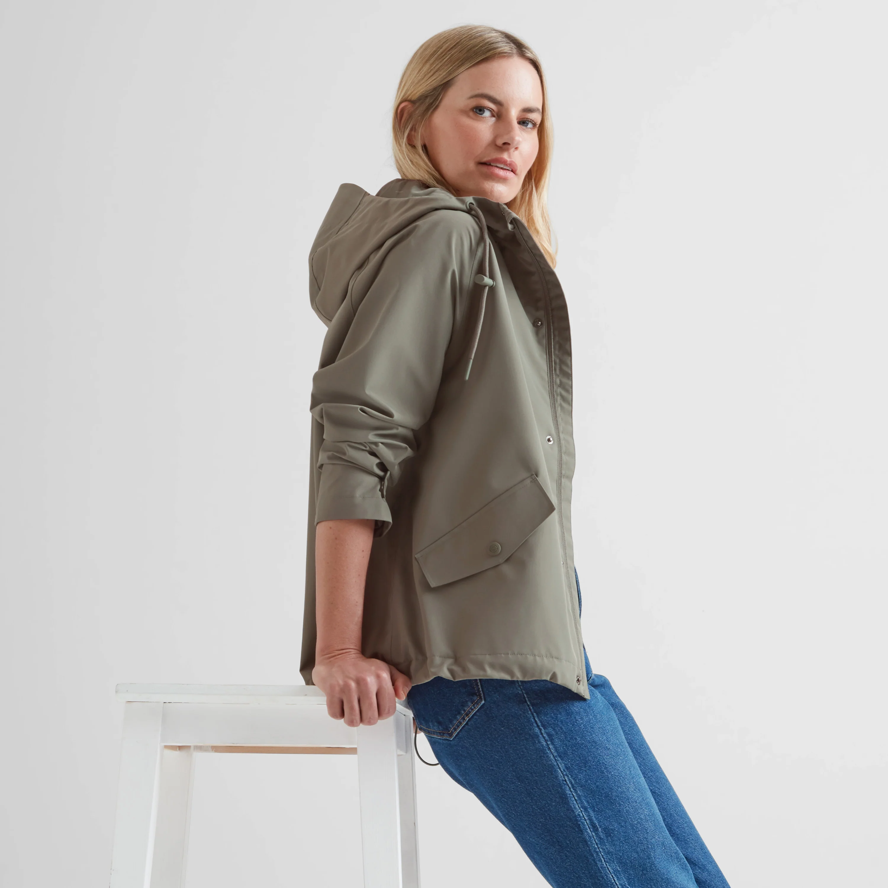 Vena Womens Waterproof Jacket - Pale Khaki - Image 5