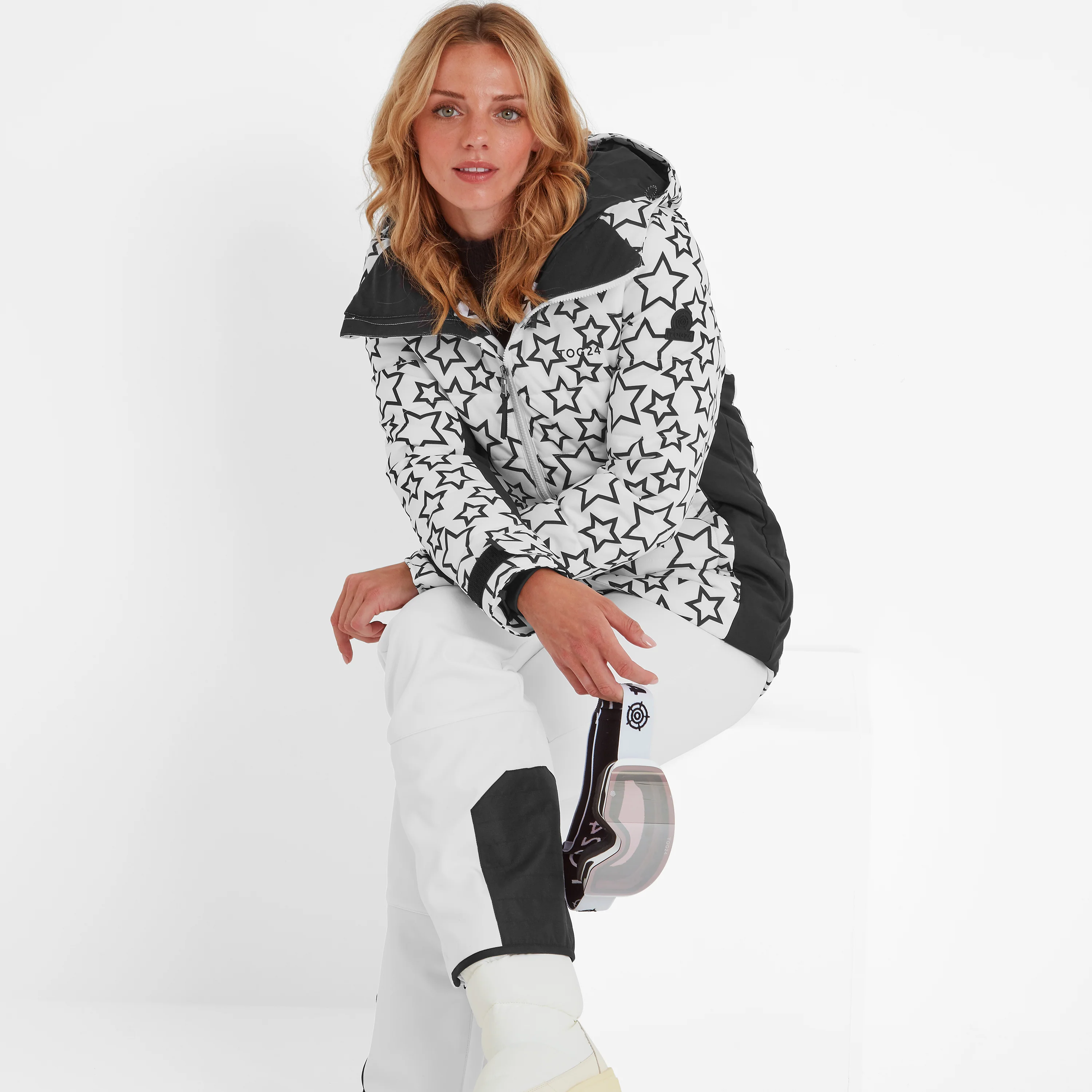 Vermont Womens Ski Jacket - Black/Optic White Outline Star - Image 5