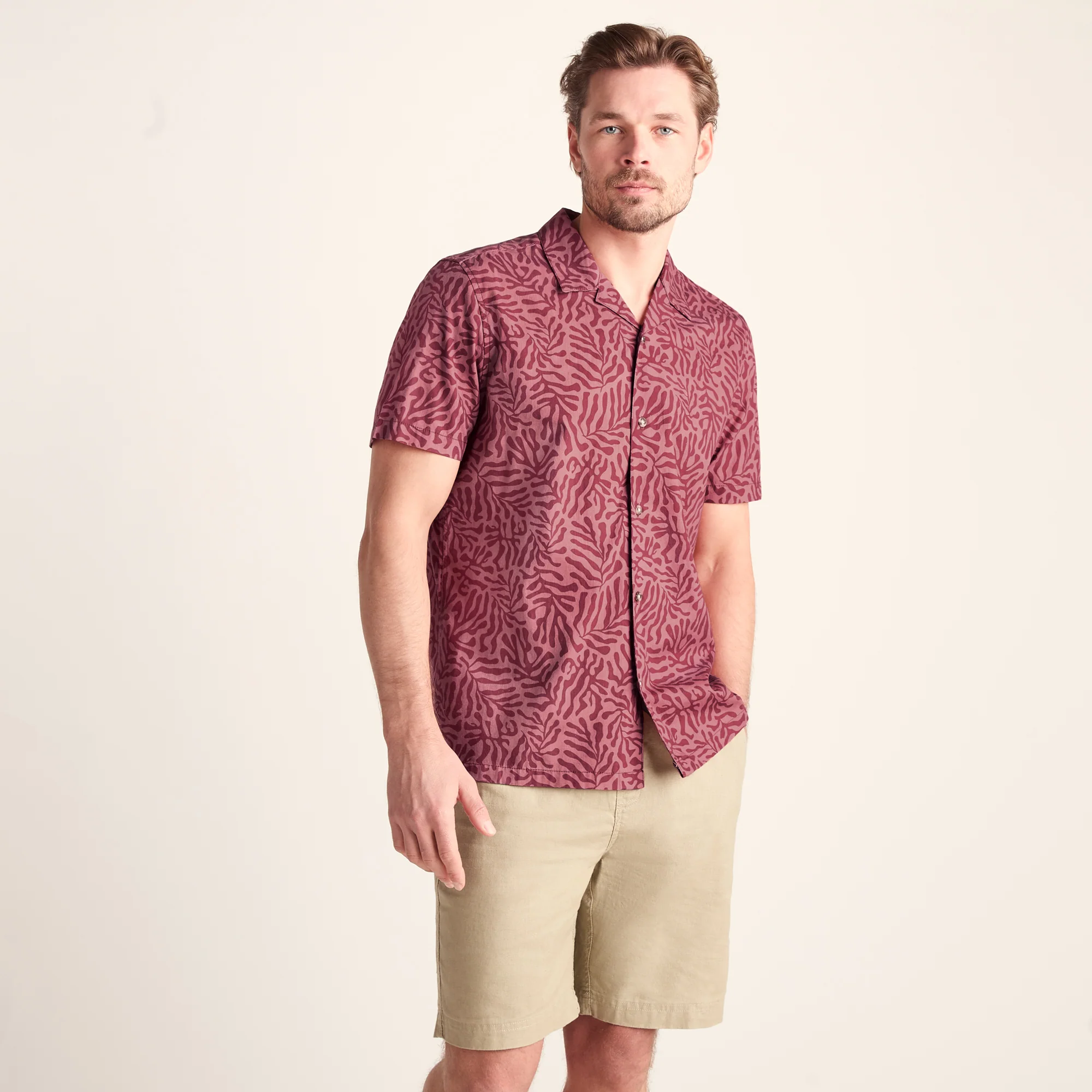 Wallsend Mens Short Sleeve 100% Cotton Supersoft Shirt - Redwood