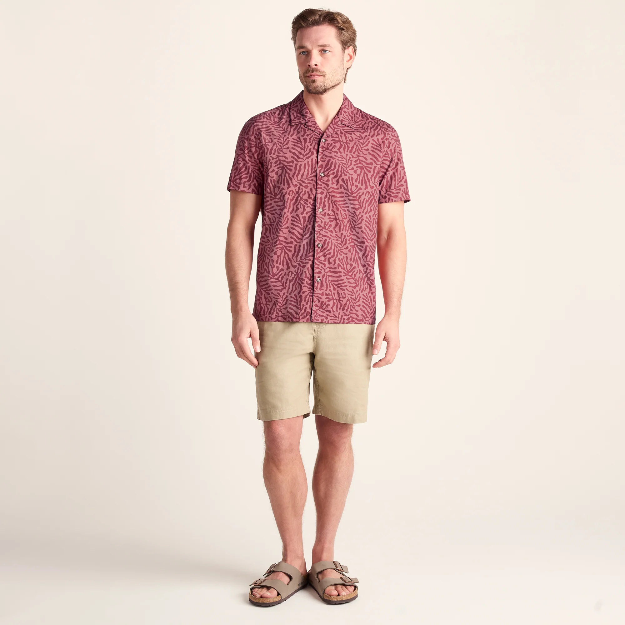 Wallsend Mens Short Sleeve 100% Cotton Supersoft Shirt - Redwood - Image 2