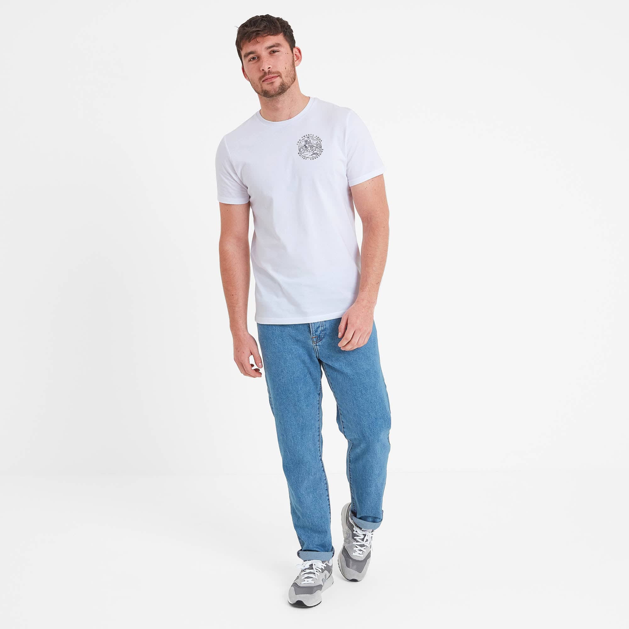 Whitby Mens 100% Cotton Supersoft T-Shirt - White - Image 6