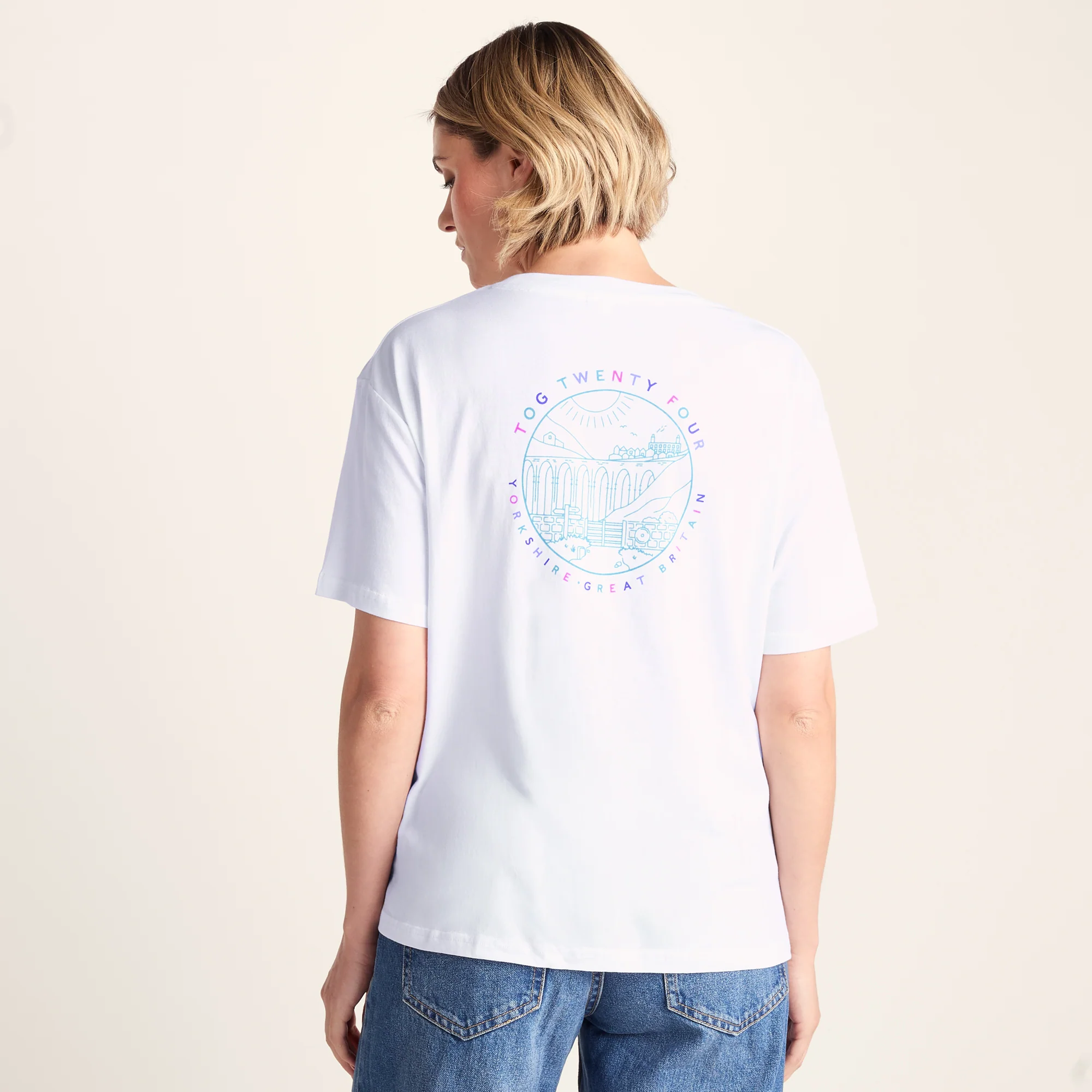 Yorkshire Womens 100% Cotton Supersoft Relaxed Fit T-Shirt - Optic White - Image 3