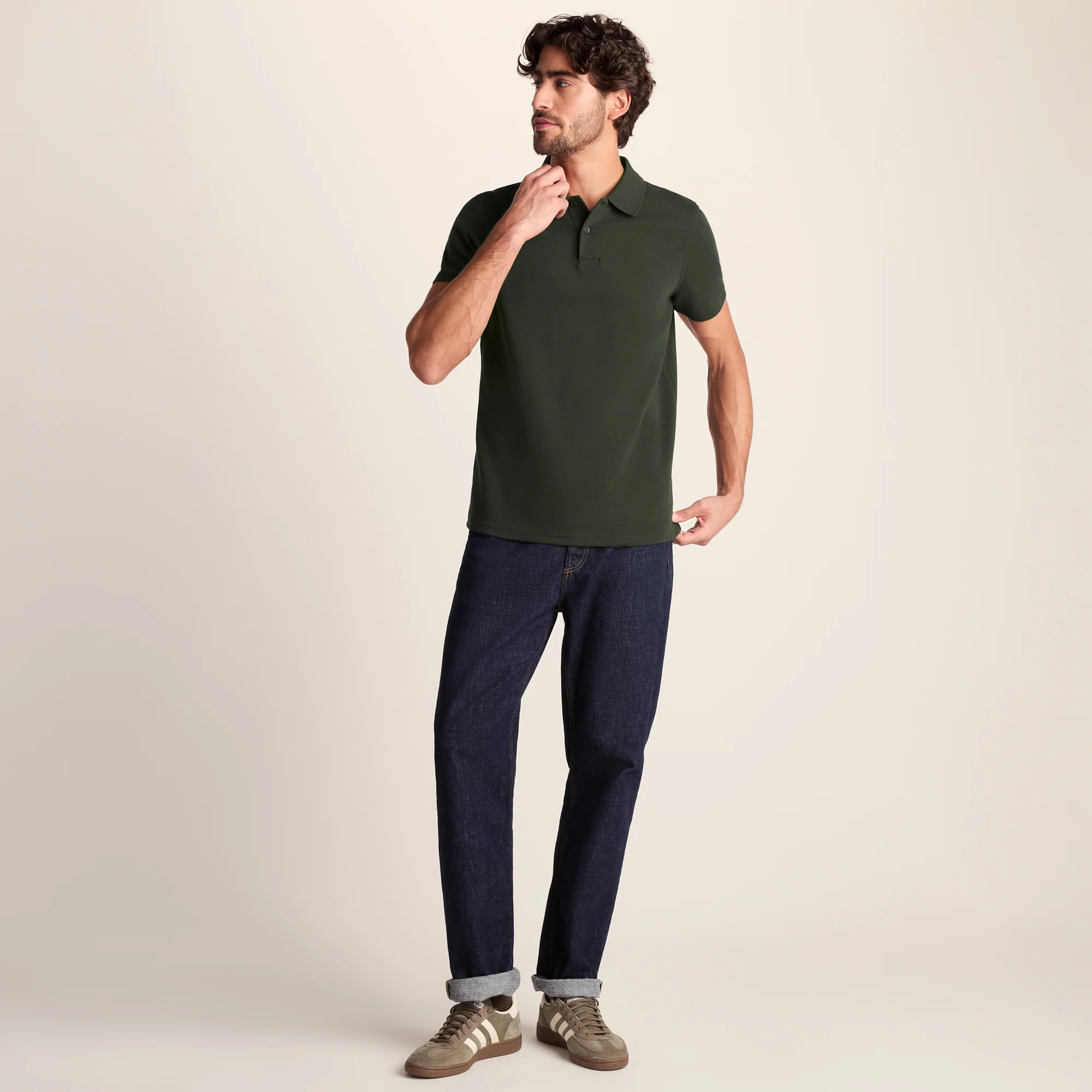 Zaden Mens Polo Shirt - Dark Olive Green - Image 2