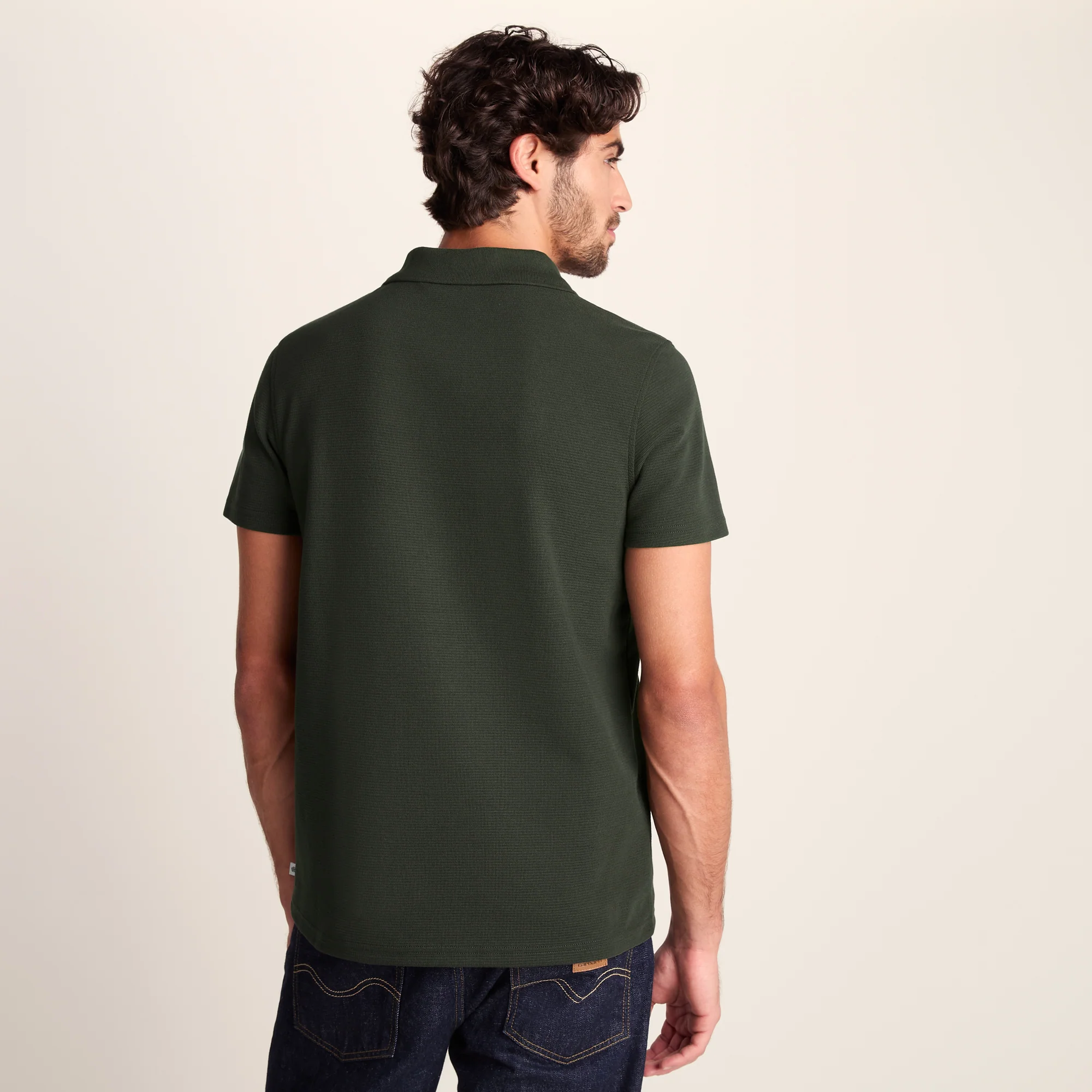 Zaden Mens Polo Shirt - Dark Olive Green - Image 3